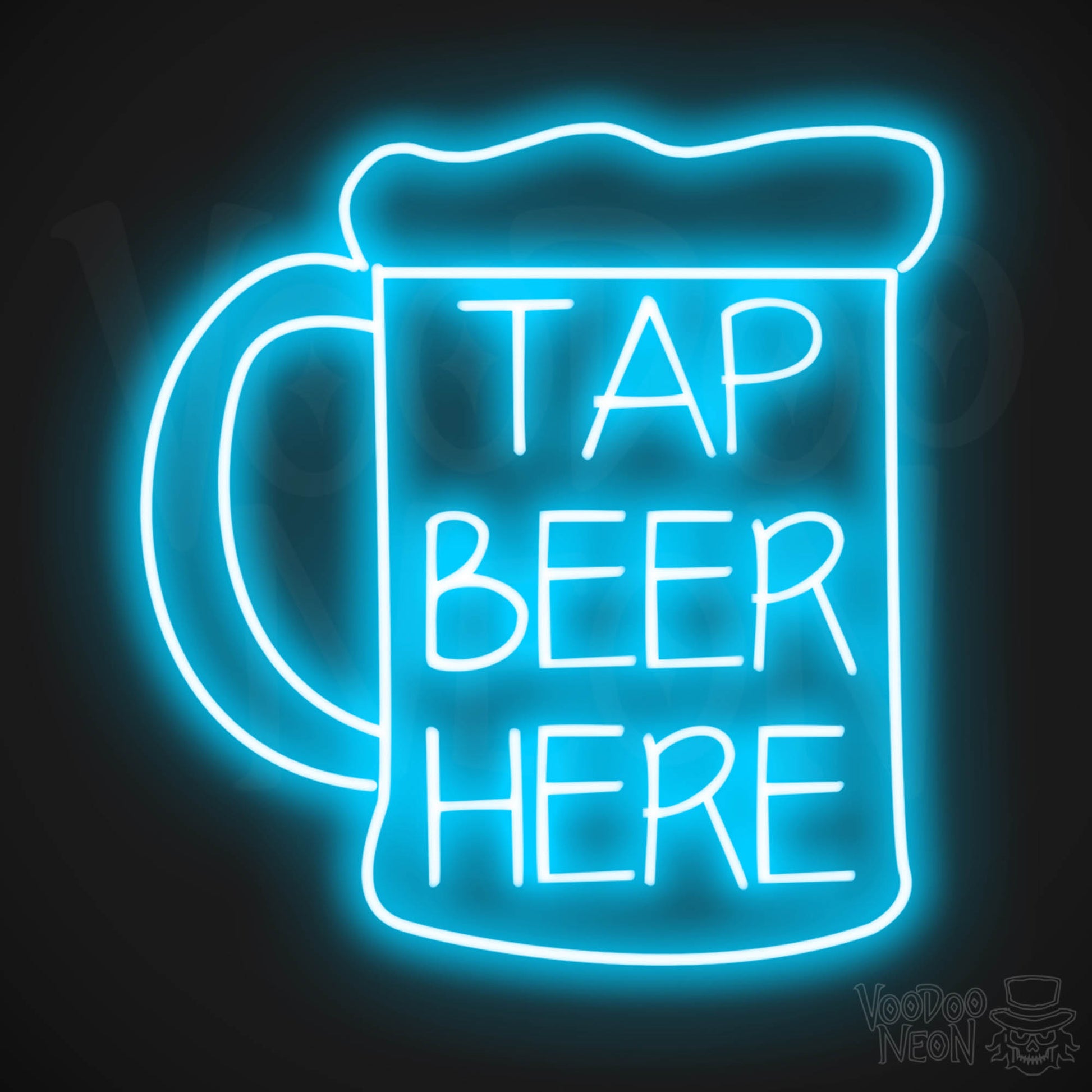 Tap Beer Here LED Neon - Dark Blue