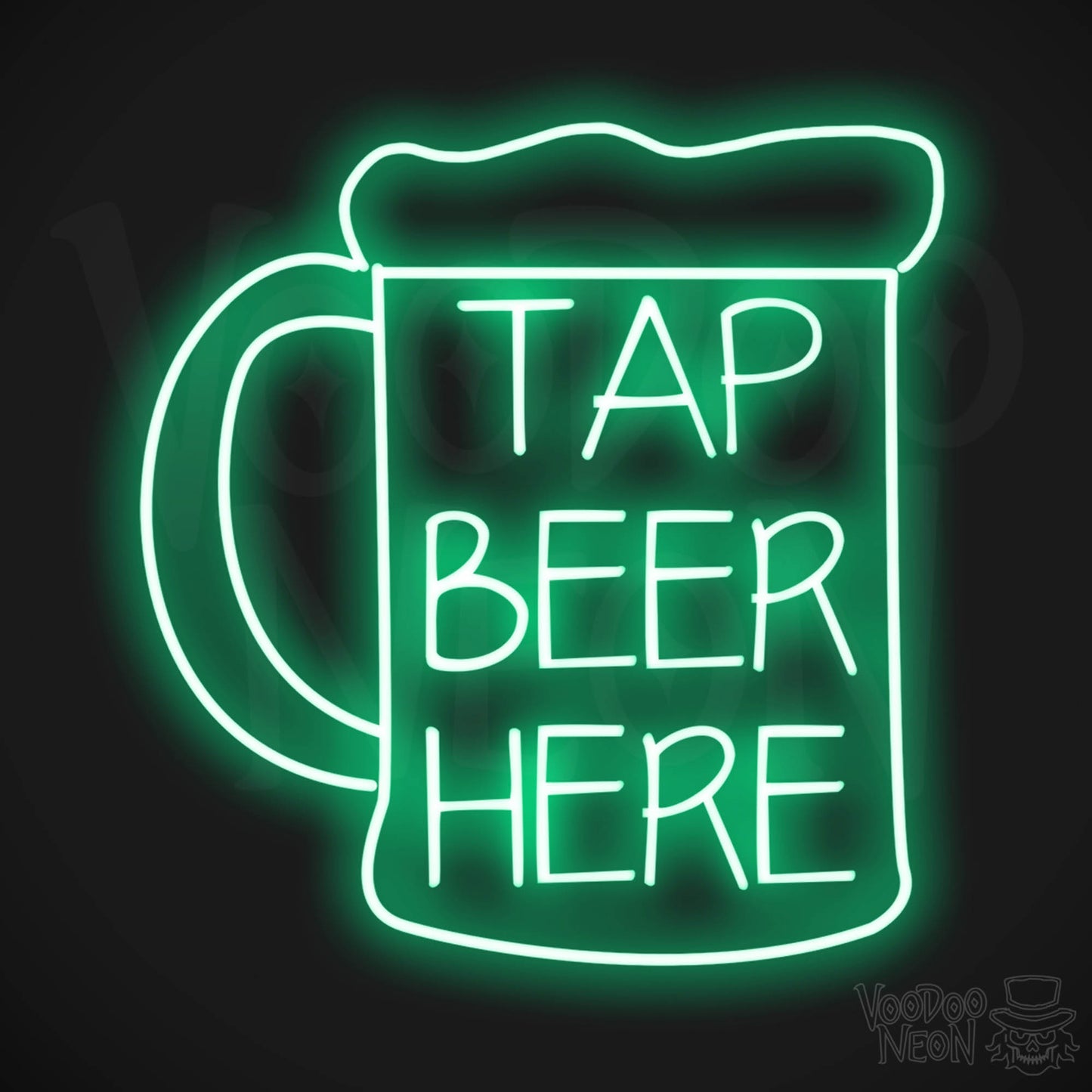 Tap Beer Here LED Neon - Green