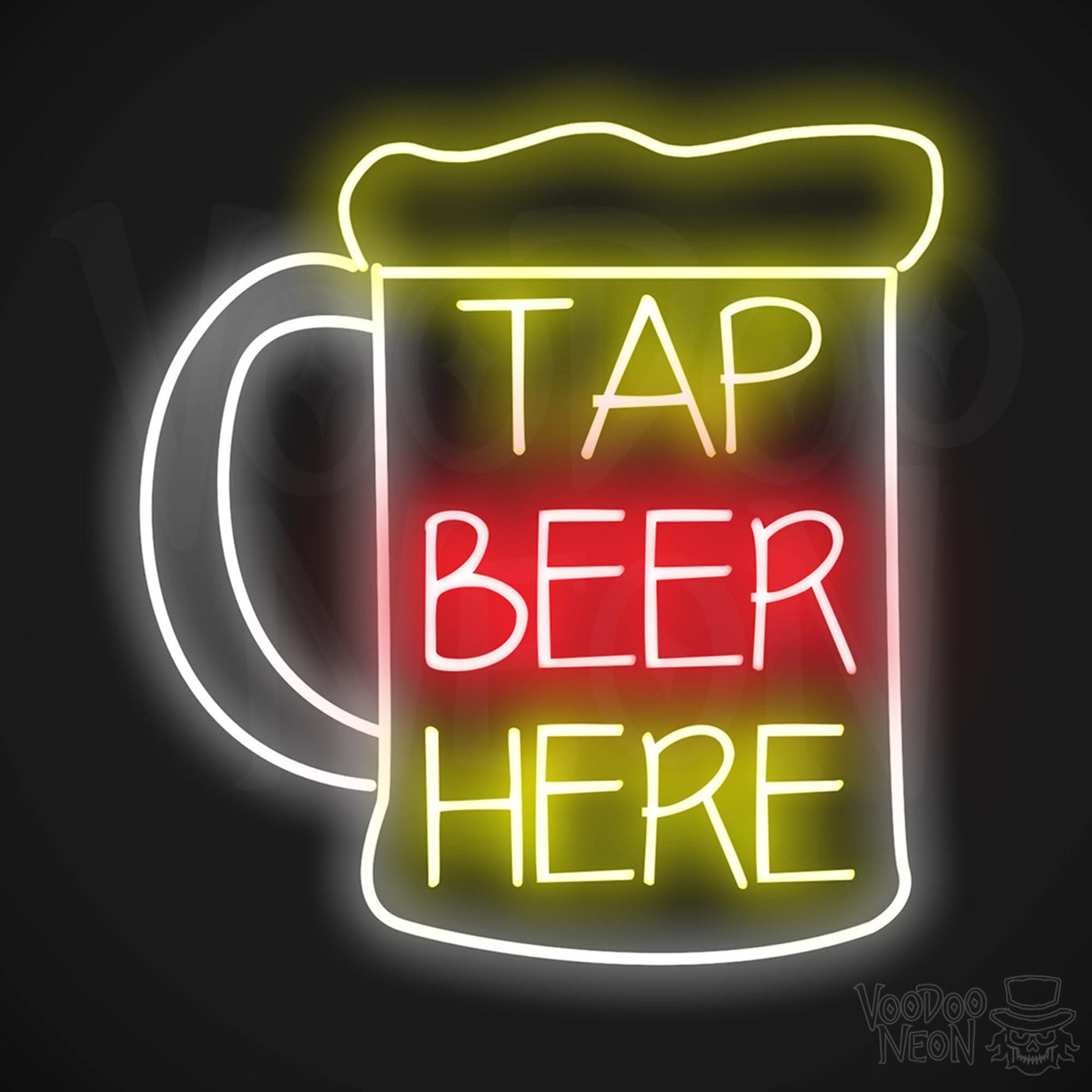Tap Beer Here LED Neon - Multi-Color
