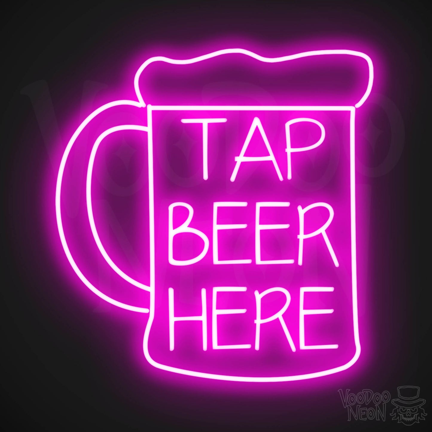 Tap Beer Here LED Neon - Pink