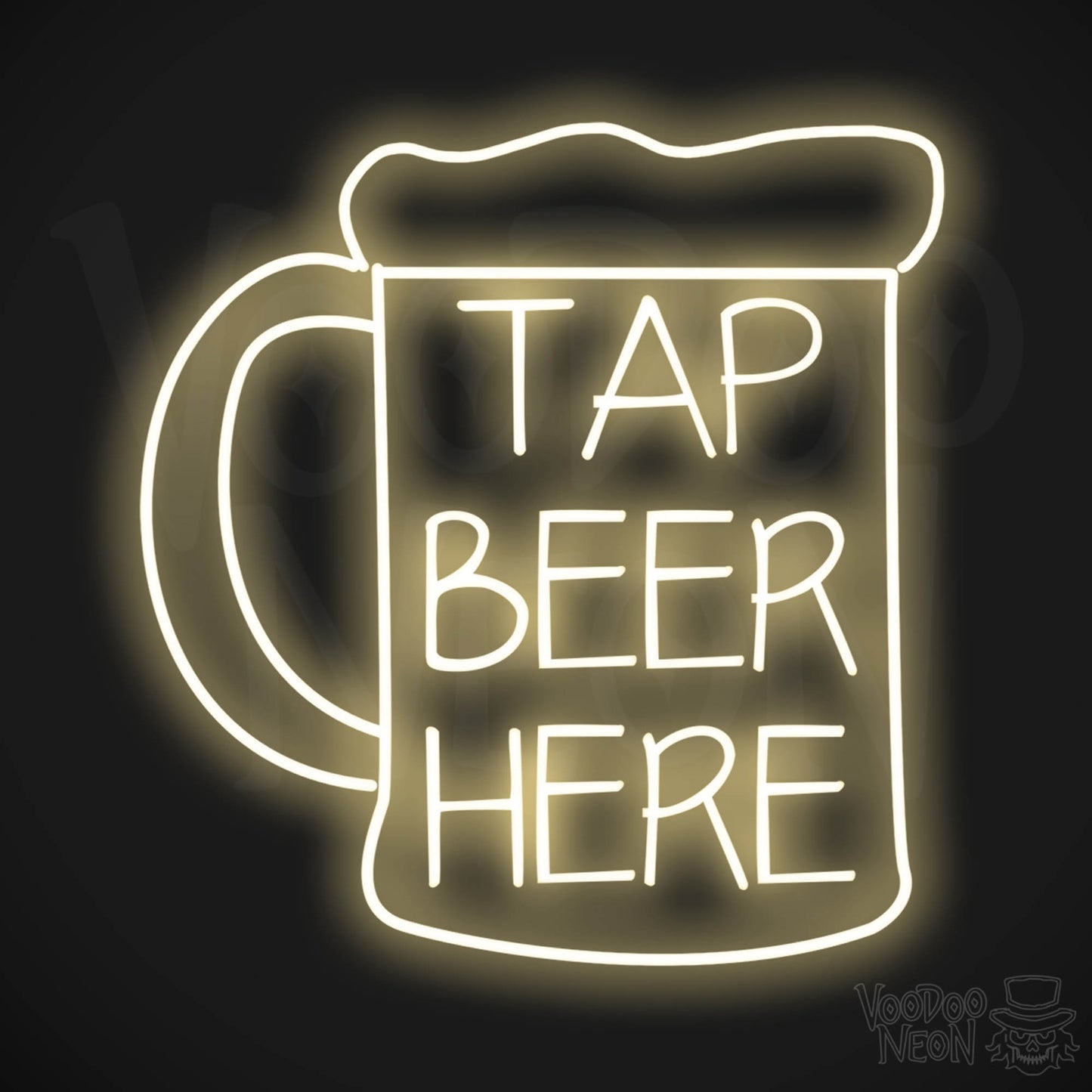 Tap Beer Here LED Neon - Warm White