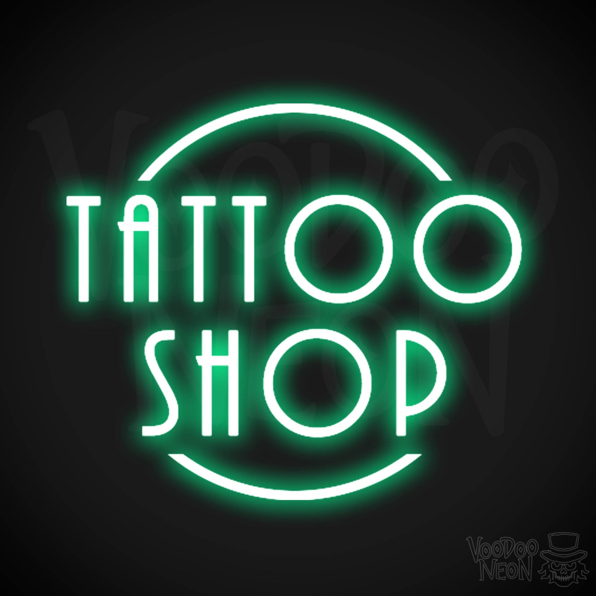 Tattoo Shop Neon Sign - Neon Tattoo Shop Sign - Tattoo Sign - Color Green
