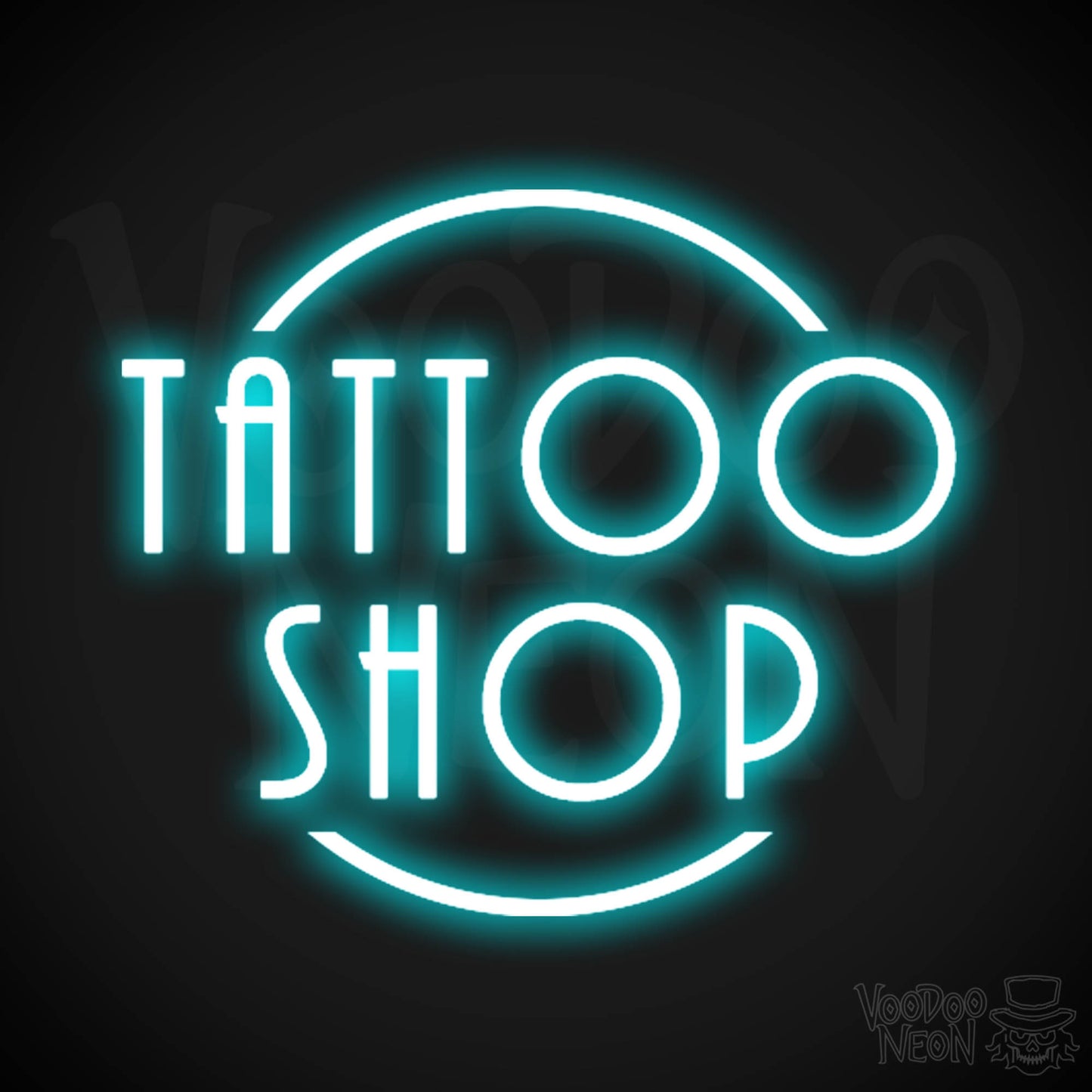 Tattoo Shop Neon Sign - Neon Tattoo Shop Sign - Tattoo Sign - Color Ice Blue