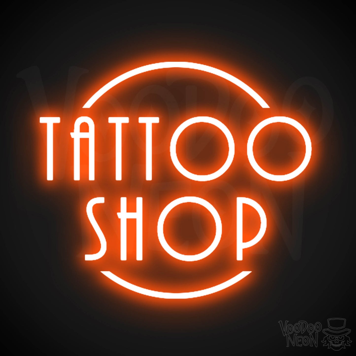 Tattoo Shop Neon Sign - Neon Tattoo Shop Sign - Tattoo Sign - Color Orange