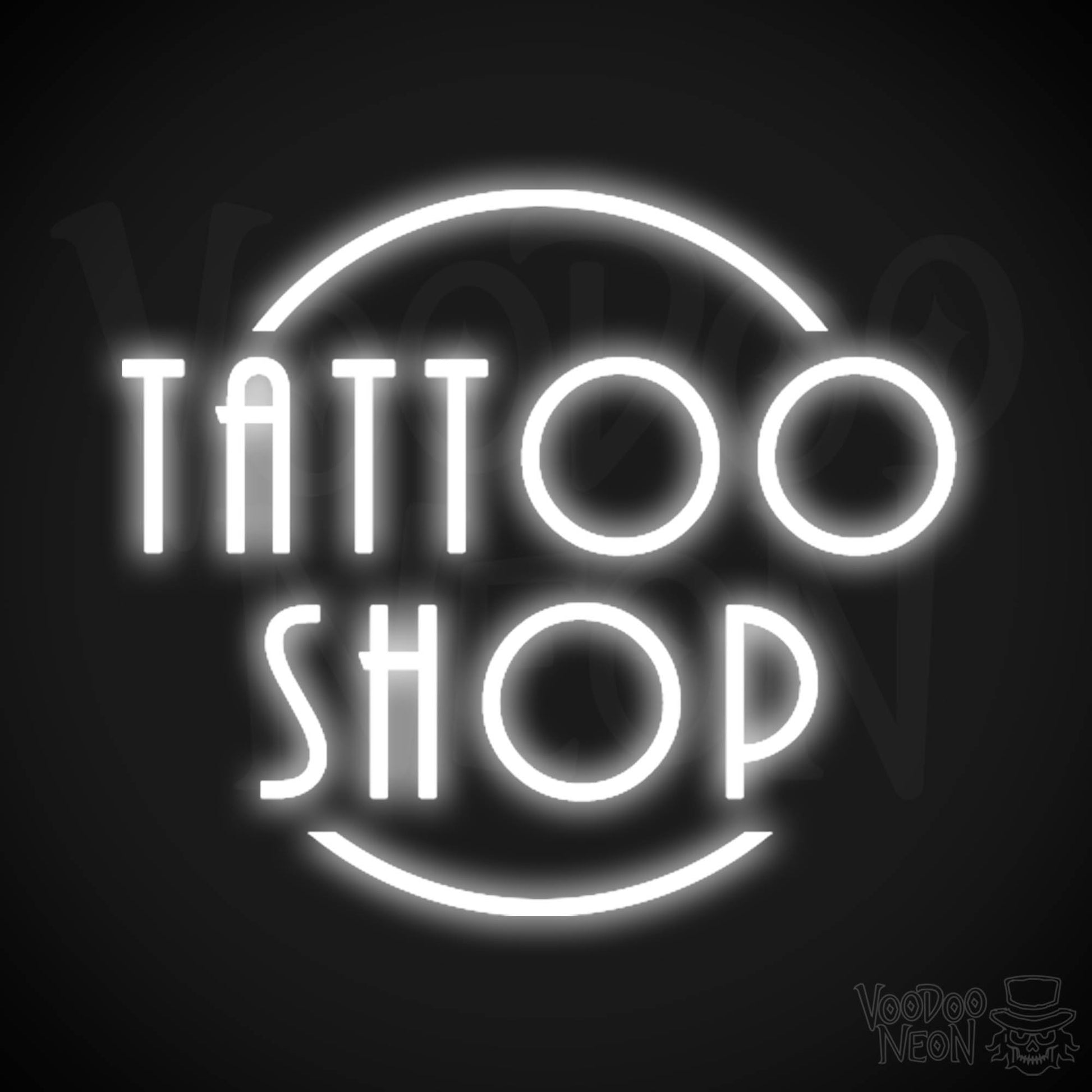 Tattoo Shop Neon Sign - Neon Tattoo Shop Sign - Tattoo Sign - Color White