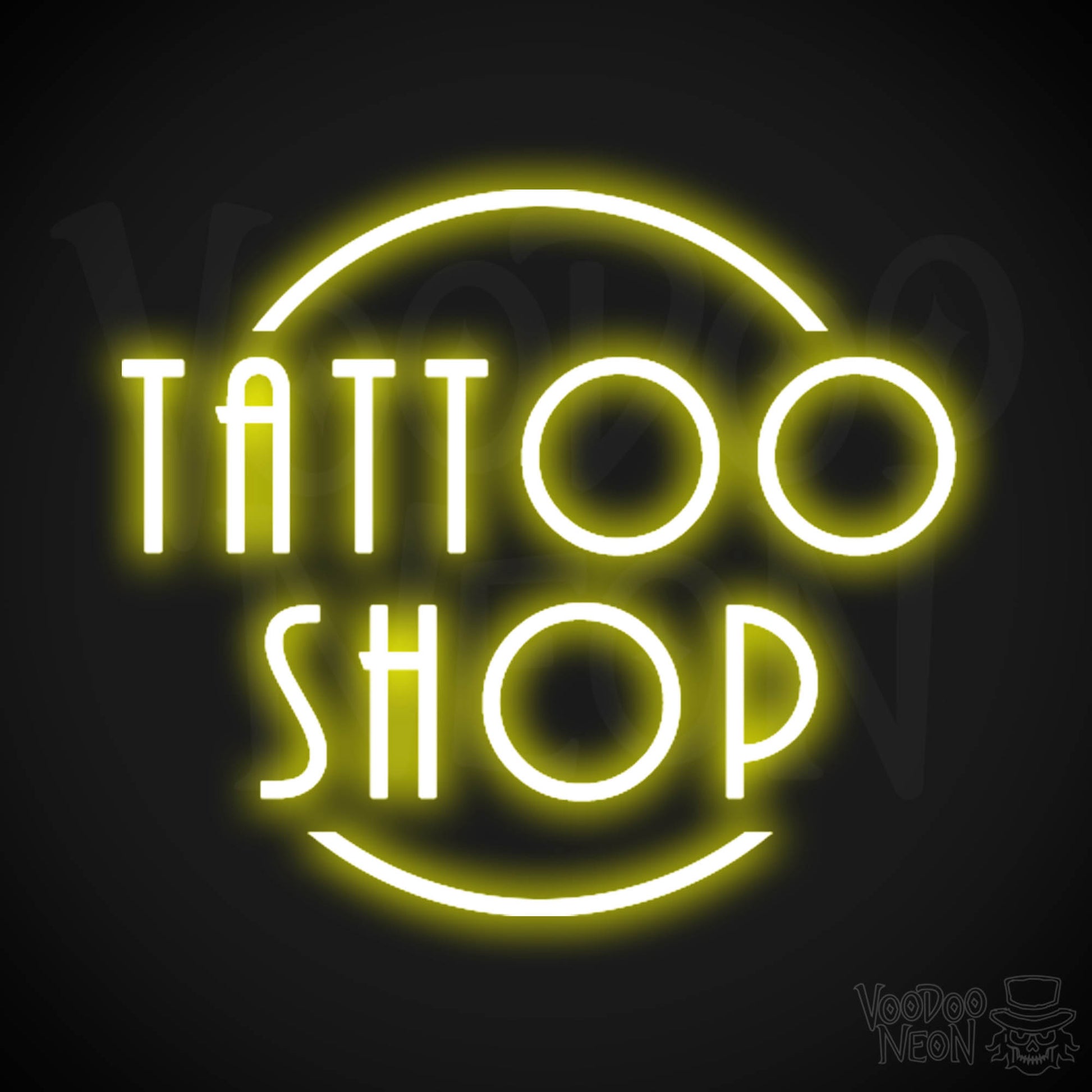Tattoo Shop Neon Sign - Neon Tattoo Shop Sign - Tattoo Sign - Color Yellow