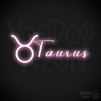 Taurus Neon Sign - Neon Taurus Sign - Taurus Symbol - Neon Wall Art - Color Light Pink