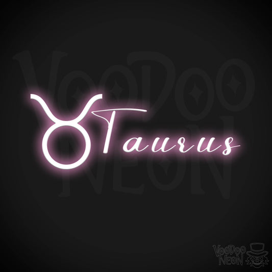 Taurus Neon Sign - Neon Taurus Sign - Taurus Symbol - Neon Wall Art - Color Light Pink