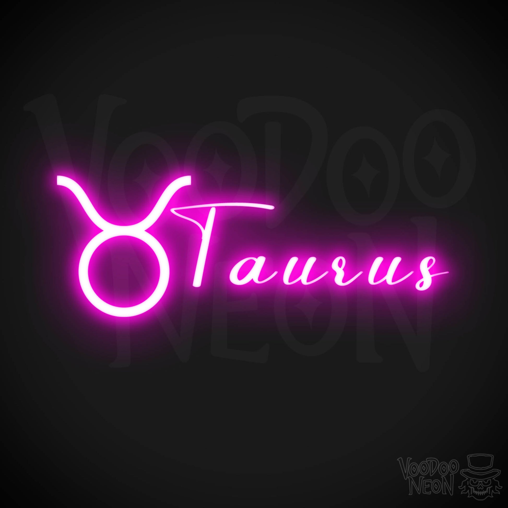 Taurus Neon Sign - Neon Taurus Sign - Taurus Symbol - Neon Wall Art - Color Pink