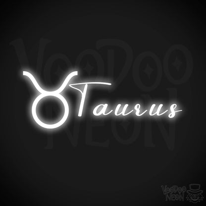 Taurus Neon Sign - Neon Taurus Sign - Taurus Symbol - Neon Wall Art - Color White