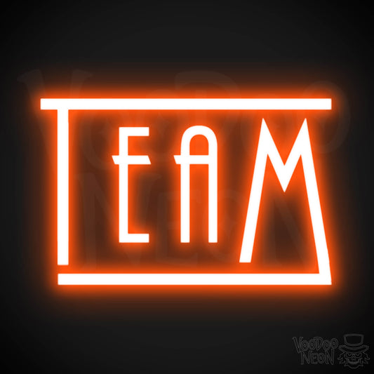 Team Neon Sign - Neon Team Sign - Color Orange