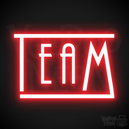 Team Neon Sign - Neon Team Sign - Color Red