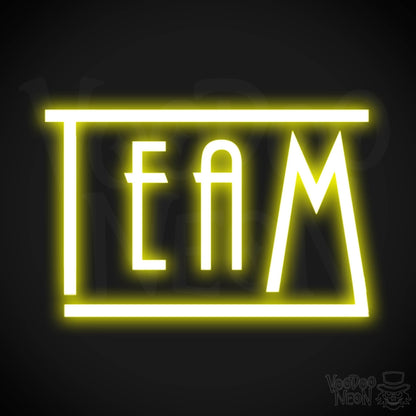 Team Neon Sign - Neon Team Sign - Color Yellow