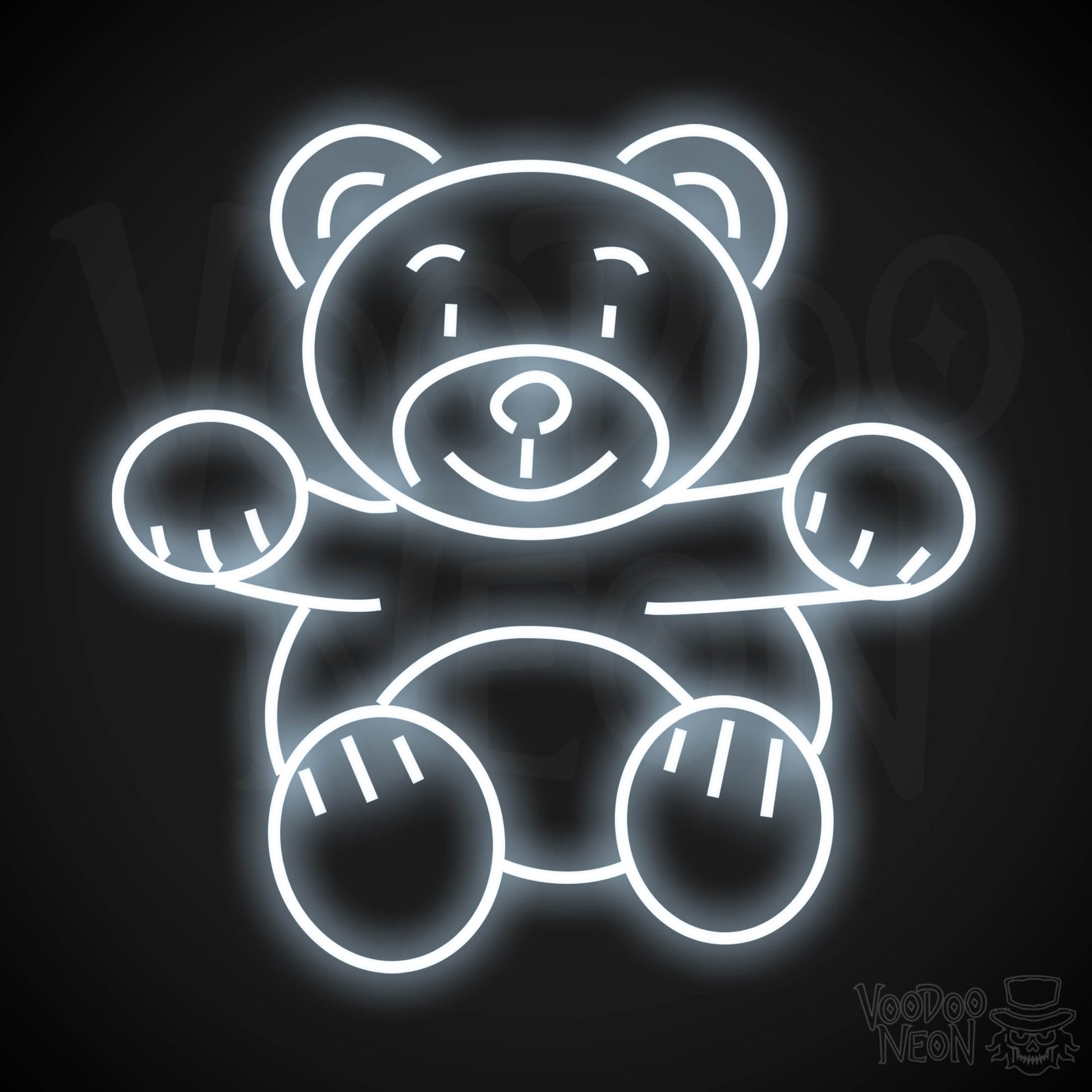 Neon Teddy Bear Sign - Teddy Bear Neon Sign - Wall Art - Teddy Bear Light Sign - Color Cool White