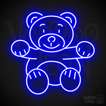 Neon Teddy Bear Sign - Teddy Bear Neon Sign - Wall Art - Teddy Bear Light Sign - Color Dark Blue