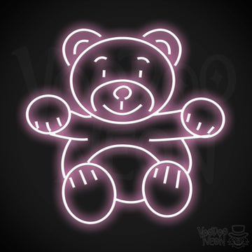 Neon Teddy Bear Sign - Teddy Bear Neon Sign - Wall Art - Teddy Bear Light Sign - Color Light Pink