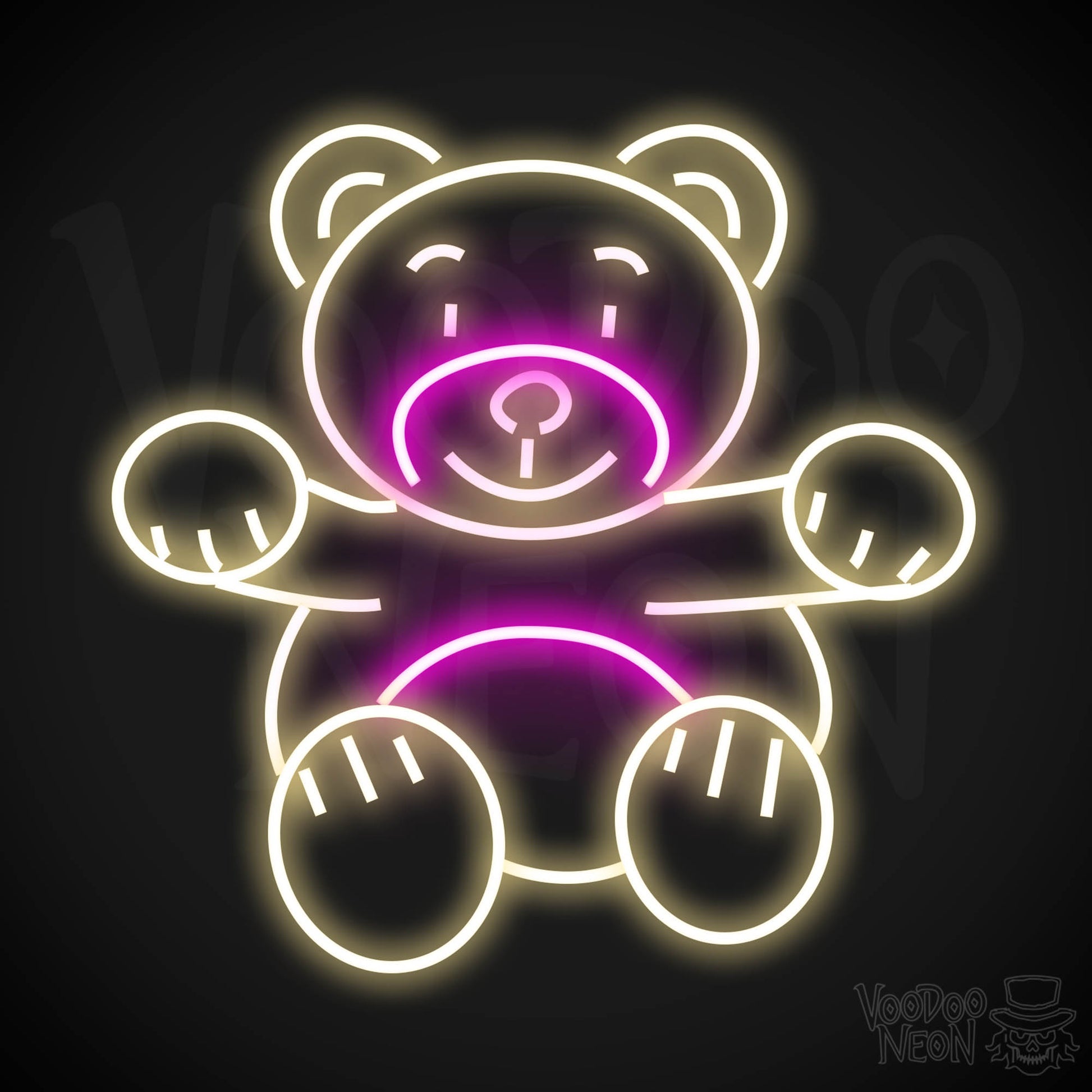 Neon Teddy Bear Sign - Teddy Bear Neon Sign - Wall Art - Teddy Bear Light Sign - Color Multi-Color