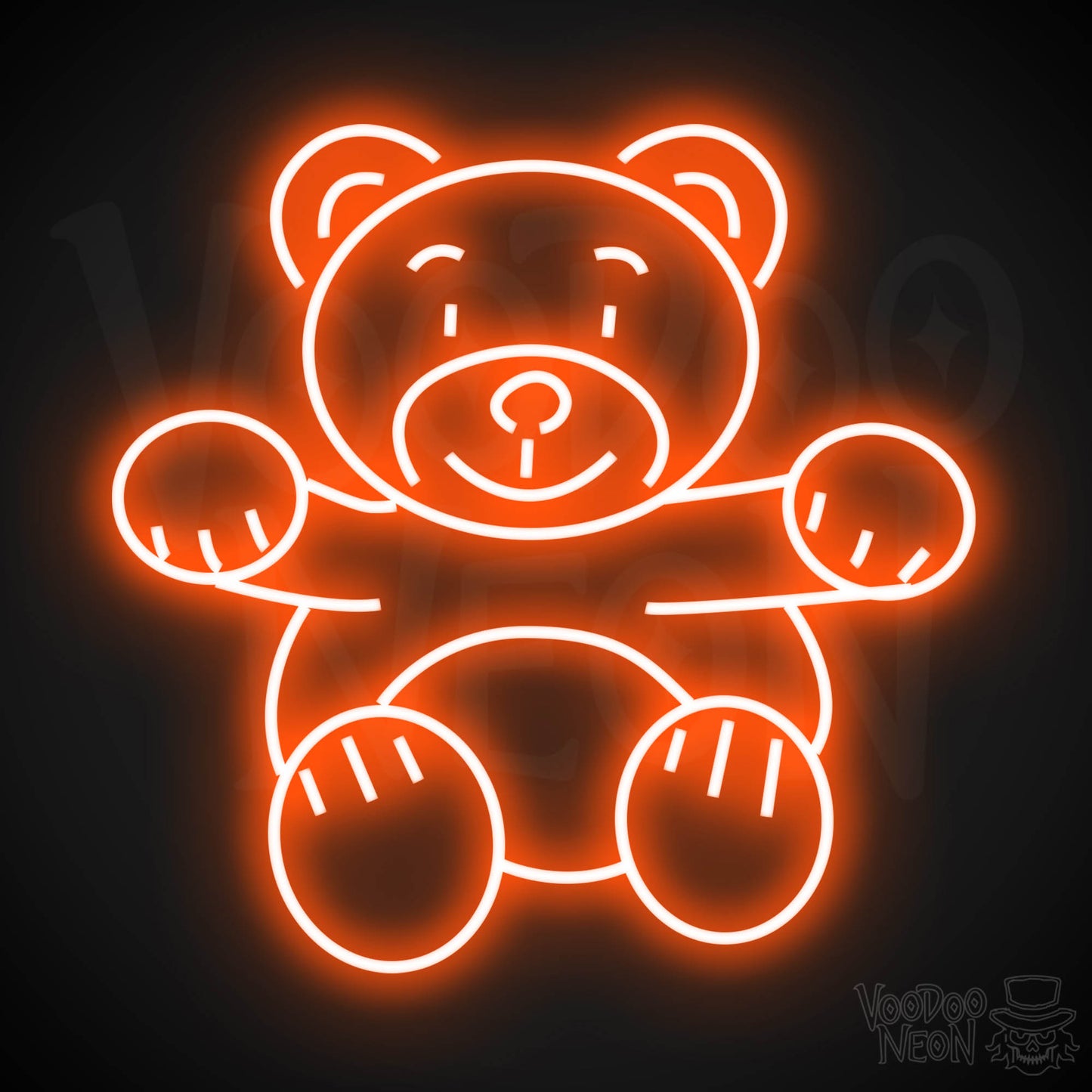 Neon Teddy Bear Sign - Teddy Bear Neon Sign - Wall Art - Teddy Bear Light Sign - Color Orange