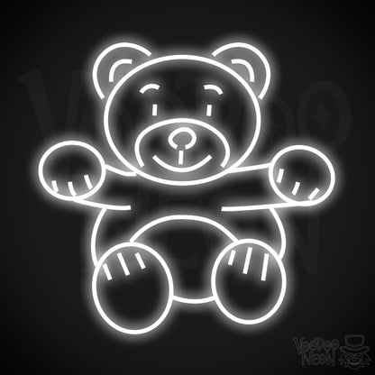 Neon Teddy Bear Sign - Teddy Bear Neon Sign - Wall Art - Teddy Bear Light Sign - Color White