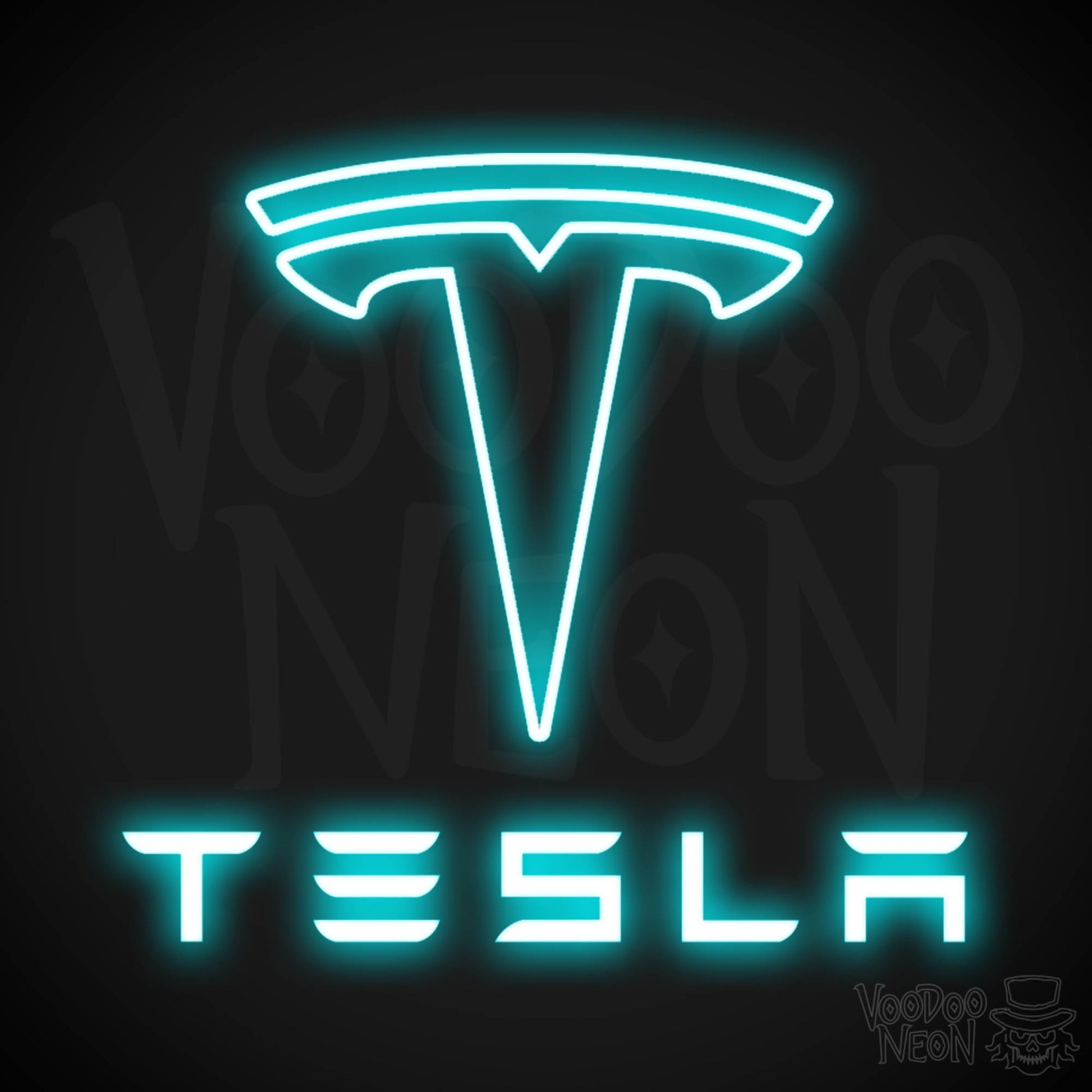 Tesla Neon Sign - Tesla Sign - Tesla Decor - Wall Art - Color Ice Blue