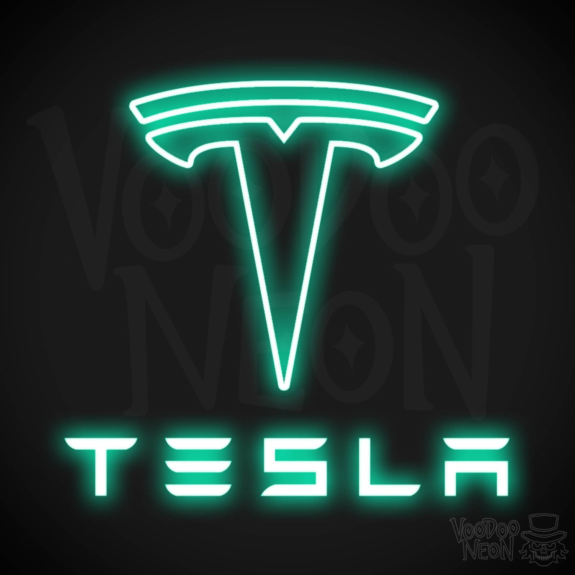 Tesla Neon Sign - Tesla Sign - Tesla Decor - Wall Art - Color Light Green
