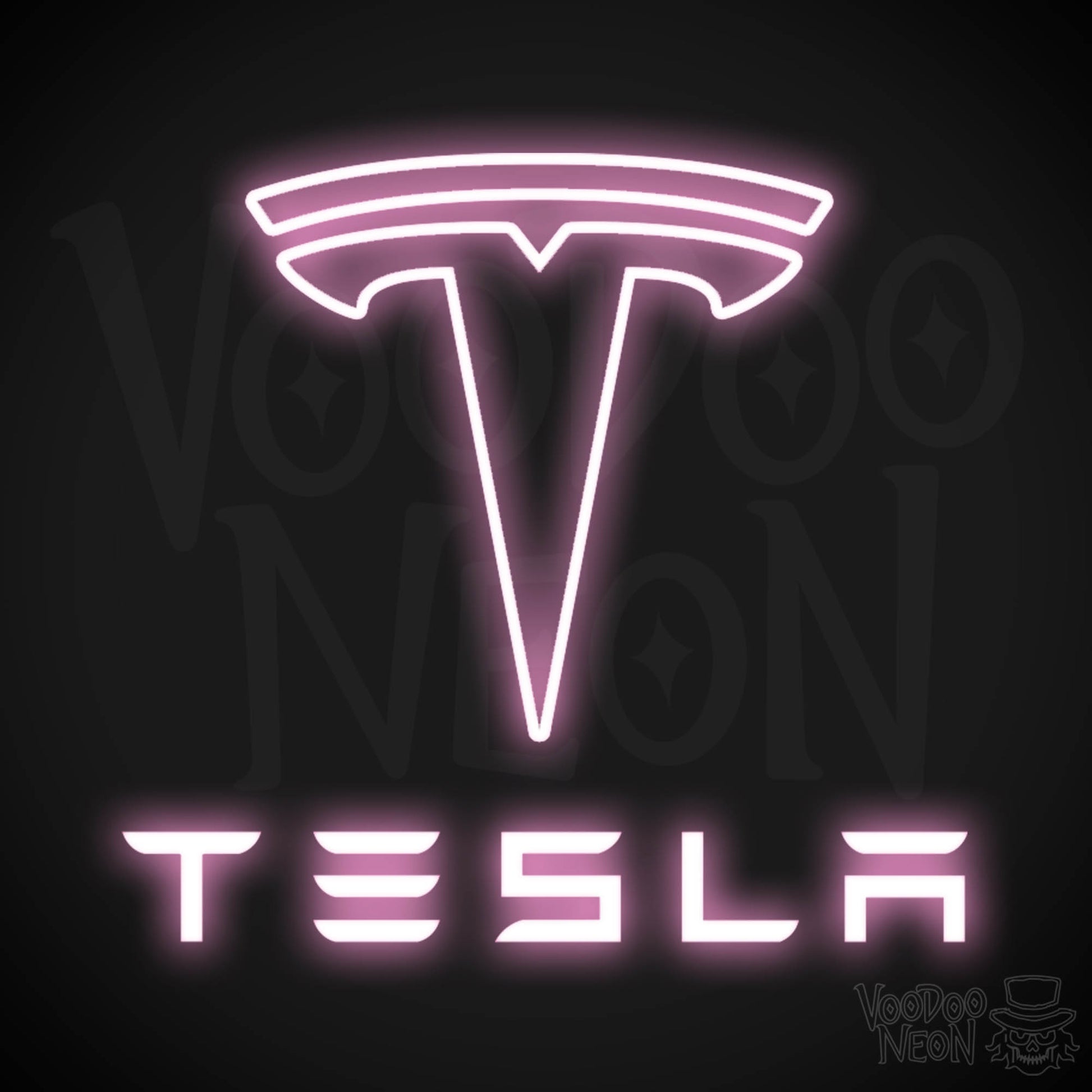 Tesla Neon Sign - Tesla Sign - Tesla Decor - Wall Art - Color Light Pink