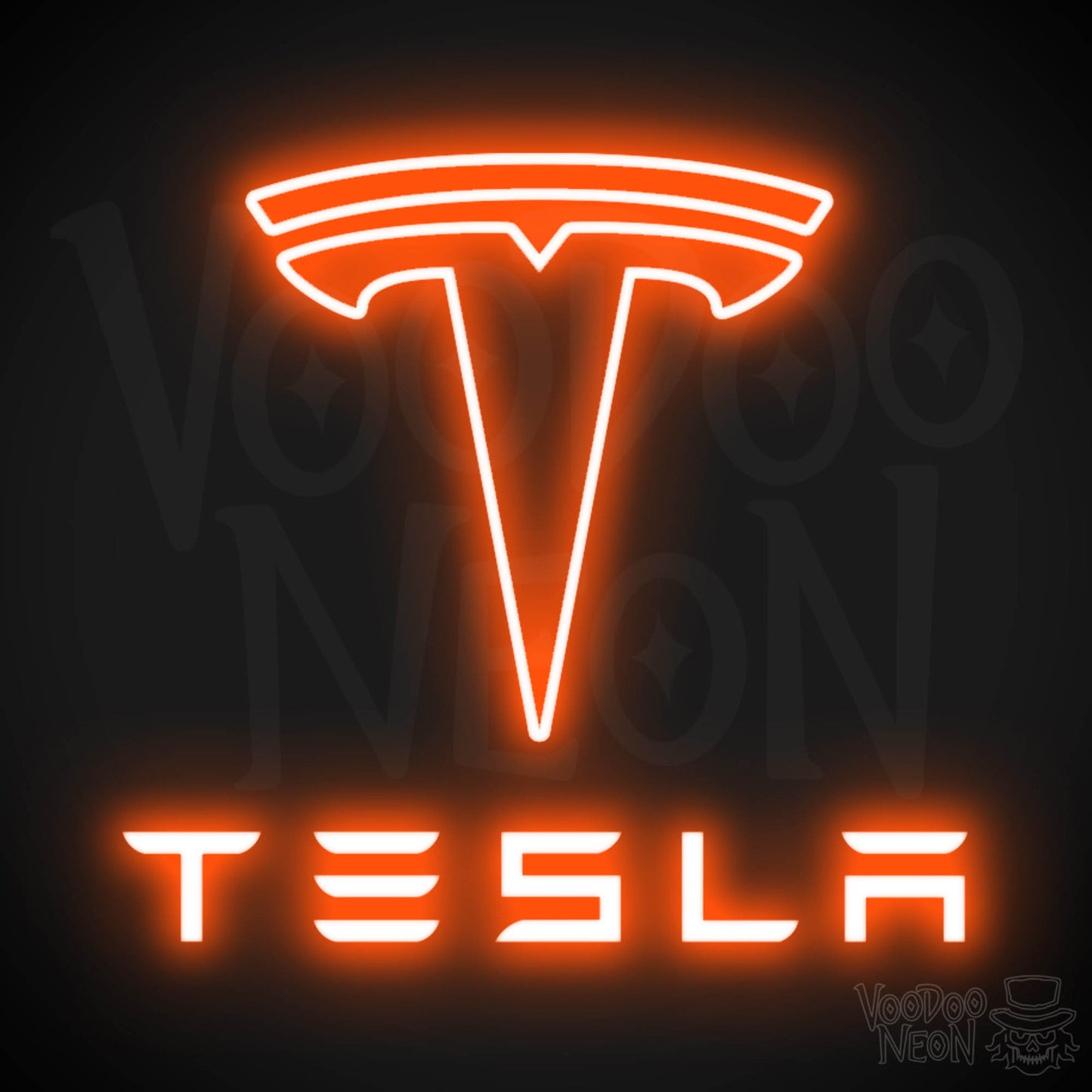 Tesla Neon Sign - Tesla Sign - Tesla Decor - Wall Art - Color Orange