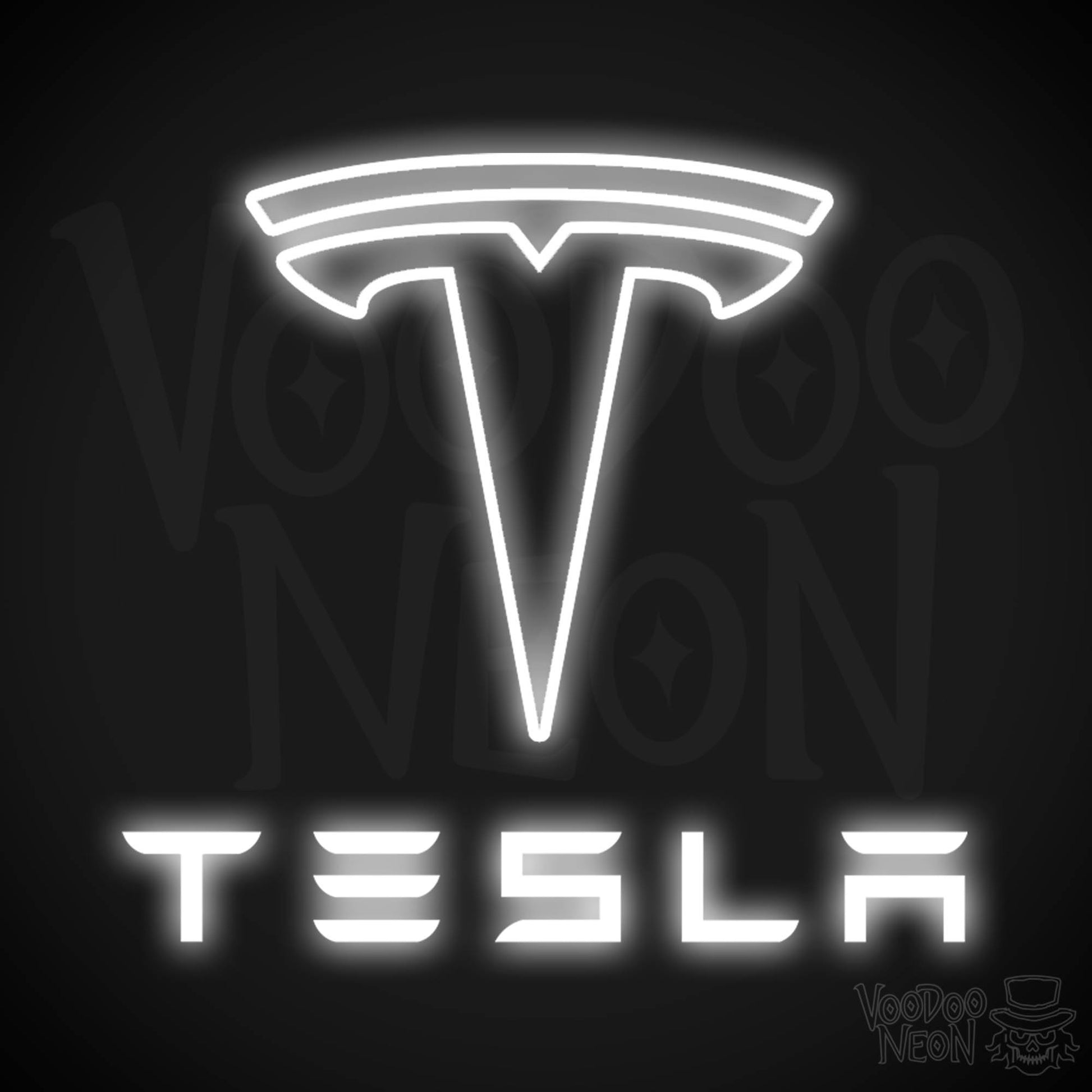 Tesla Neon Sign - Tesla Sign - Tesla Decor - Wall Art - Color White