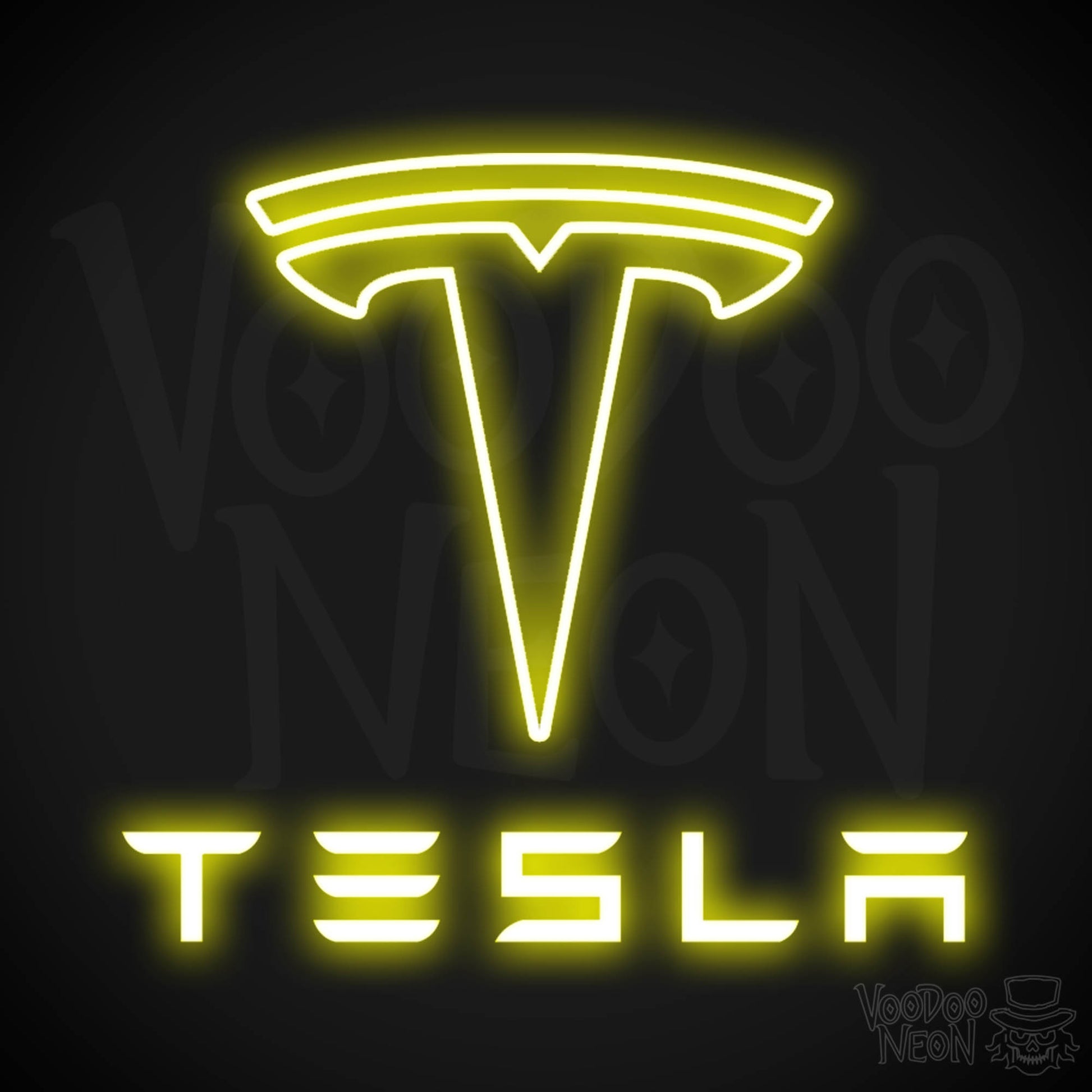 Tesla Neon Sign - Tesla Sign - Tesla Decor - Wall Art - Color Yellow