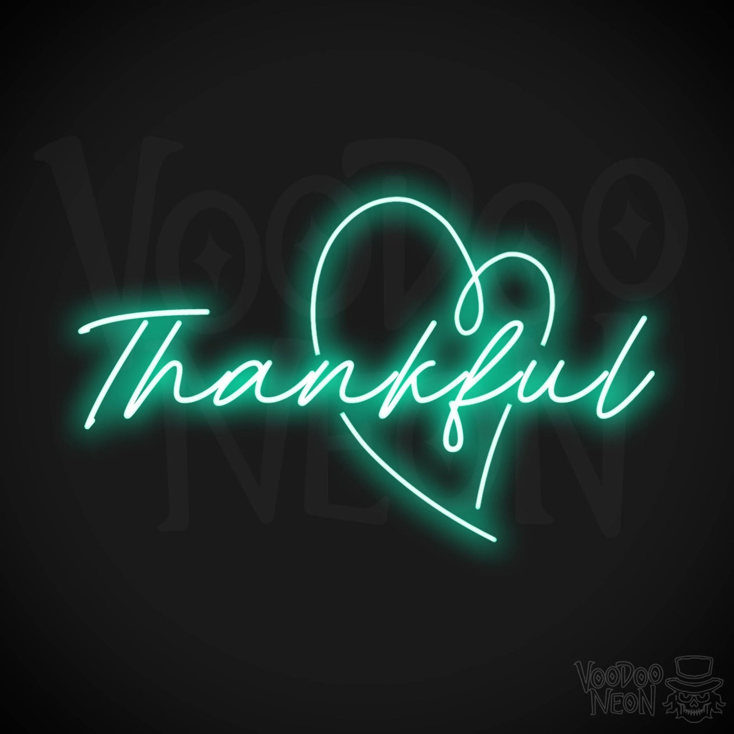 Thankful Neon Sign - Neon Thankful Sign - LED Wall Art - Color Light Green