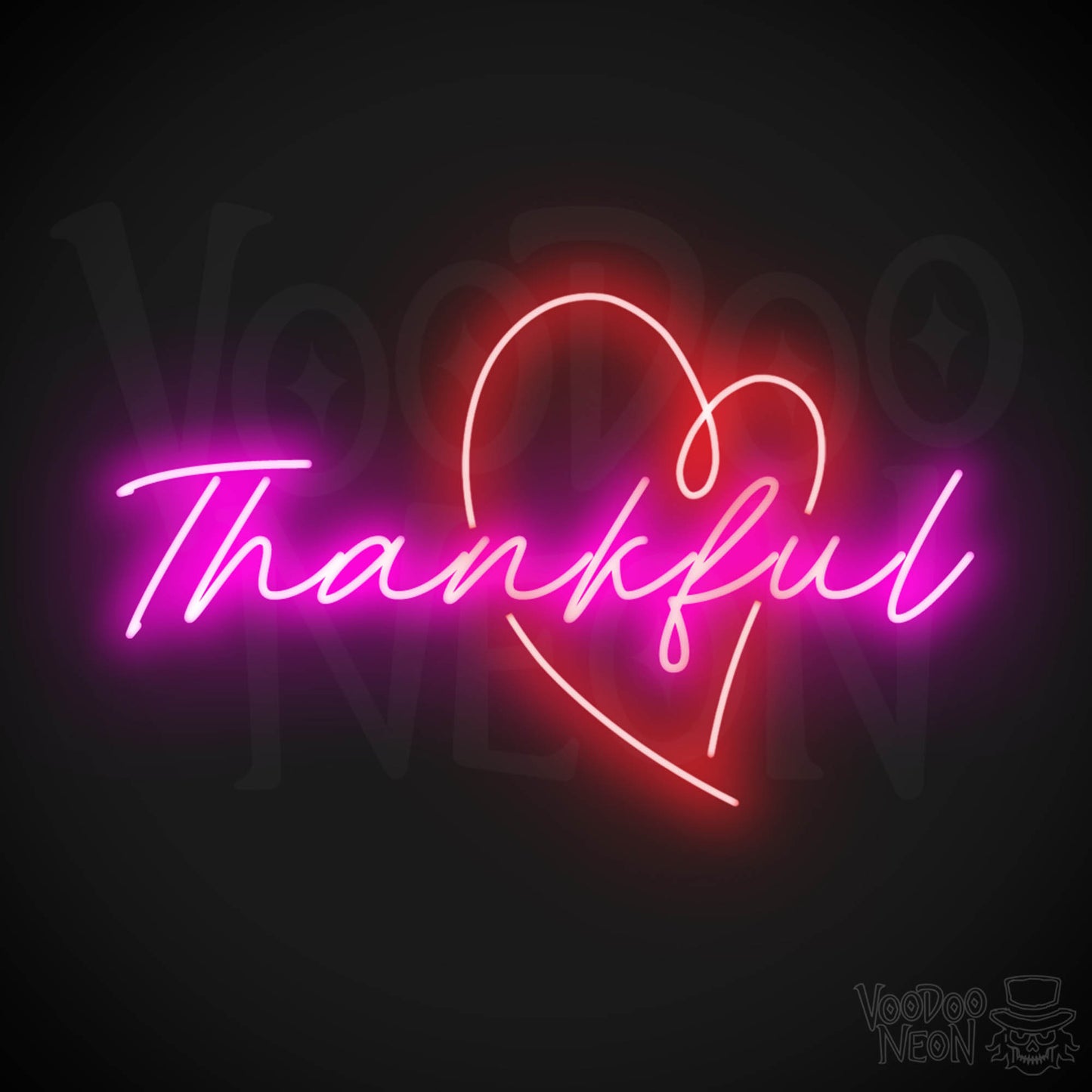 Thankful Neon Sign - Neon Thankful Sign - LED Wall Art - Color Multi-Color