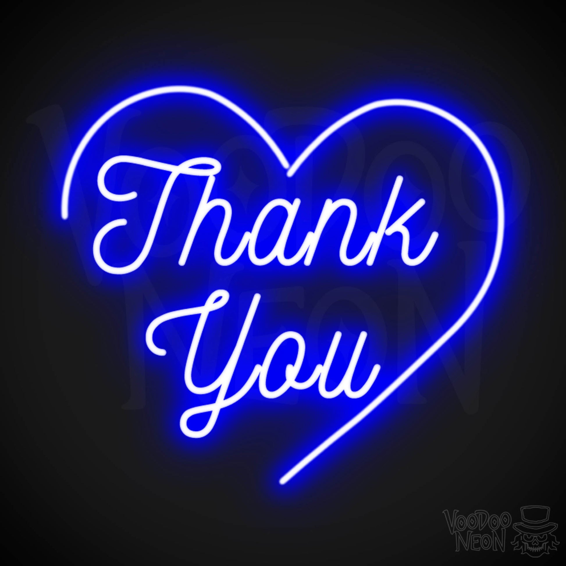 Thank You Neon Sign - Neon Thank You Sign - Color Dark Blue