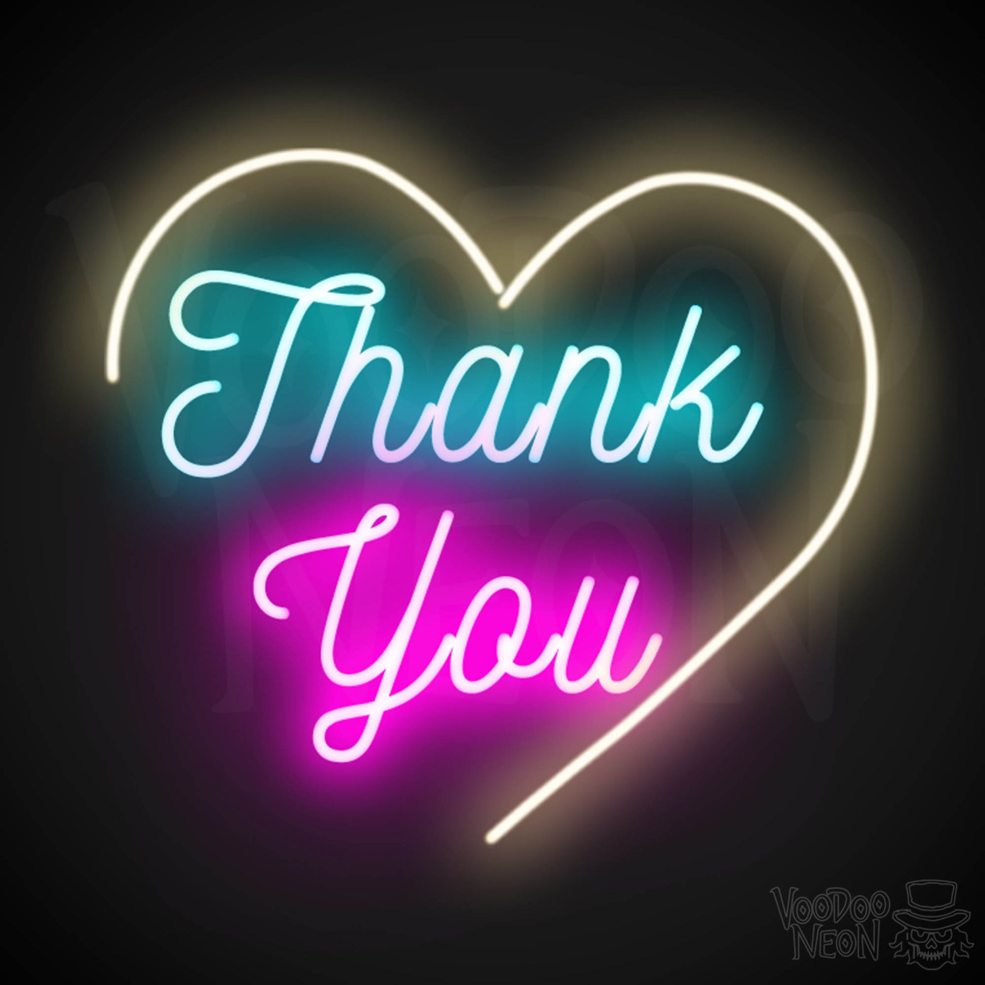 Thank You Neon Sign - Neon Thank You Sign - Color Multi-Color