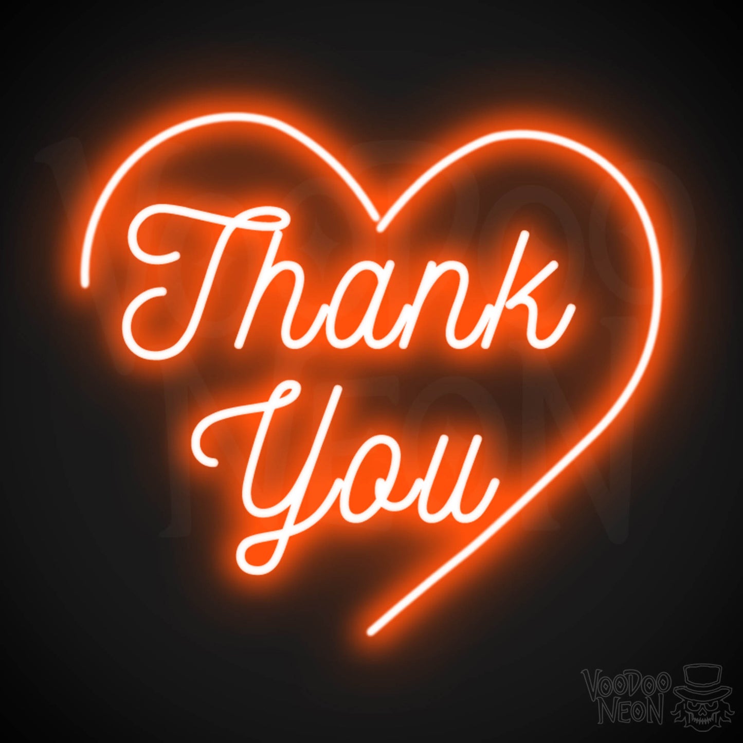Thank You Neon Sign - Neon Thank You Sign - Color Orange