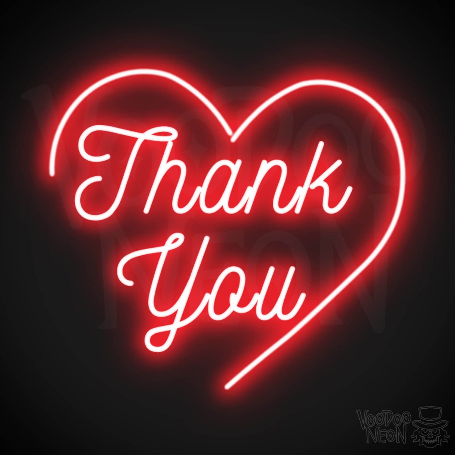 Thank You Neon Sign - Neon Thank You Sign - Color Red