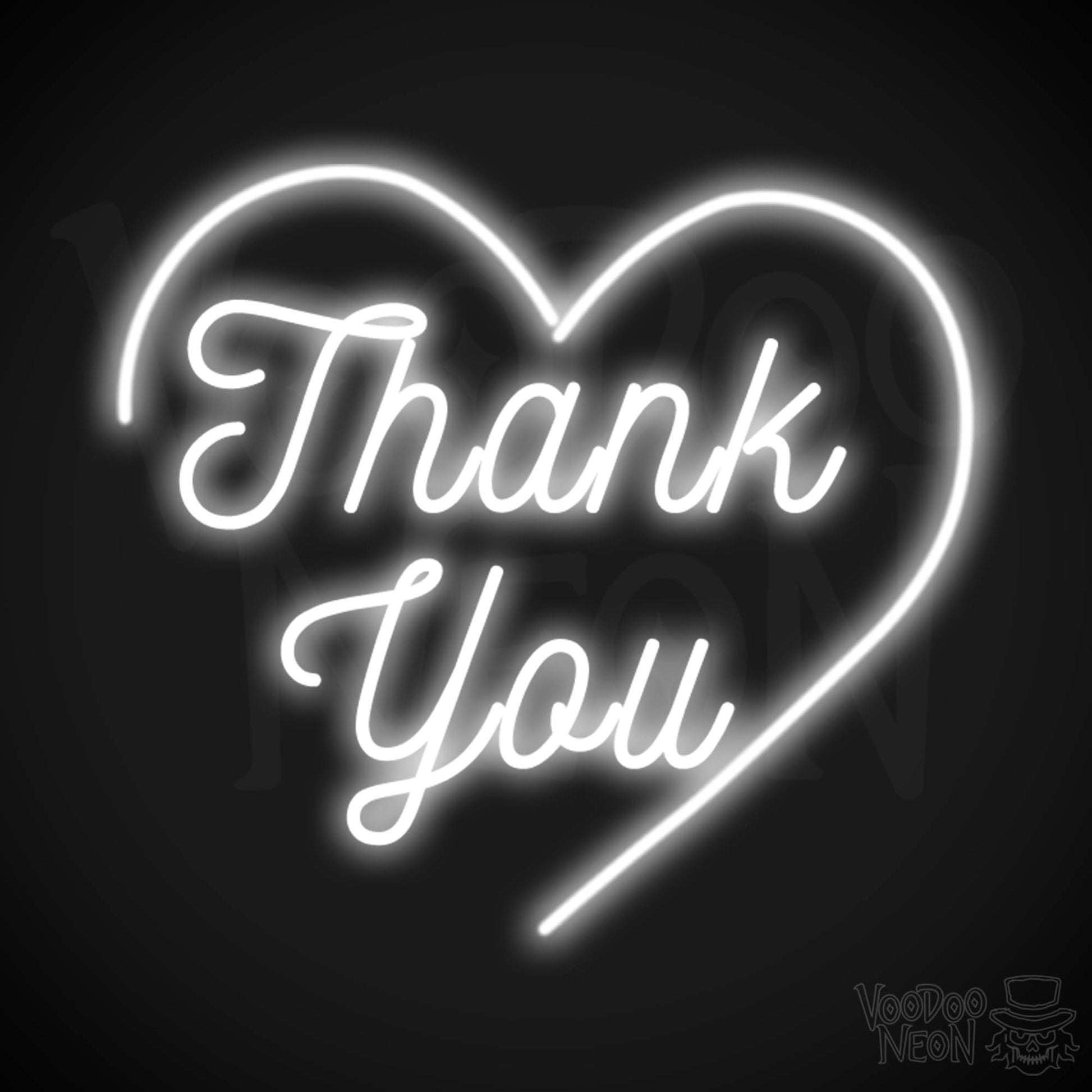 Thank You Neon Sign - Neon Thank You Sign - Color White