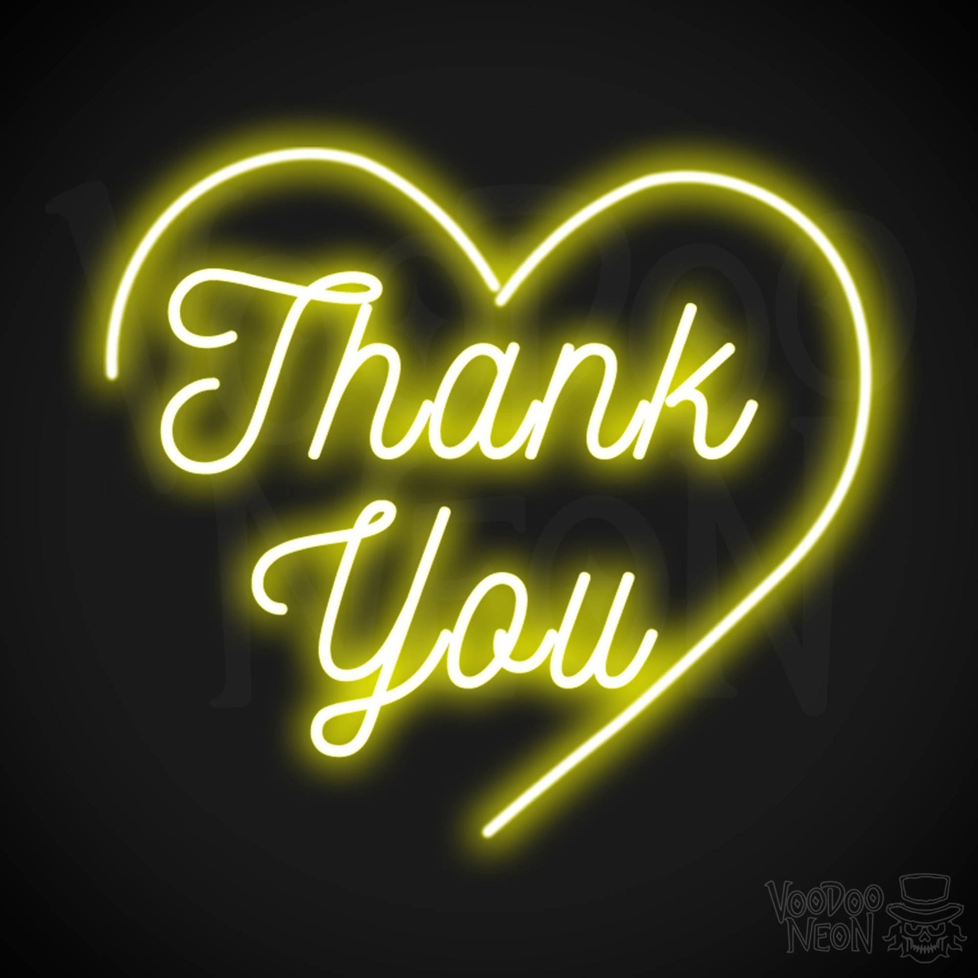 Thank You Neon Sign - Neon Thank You Sign - Color Yellow