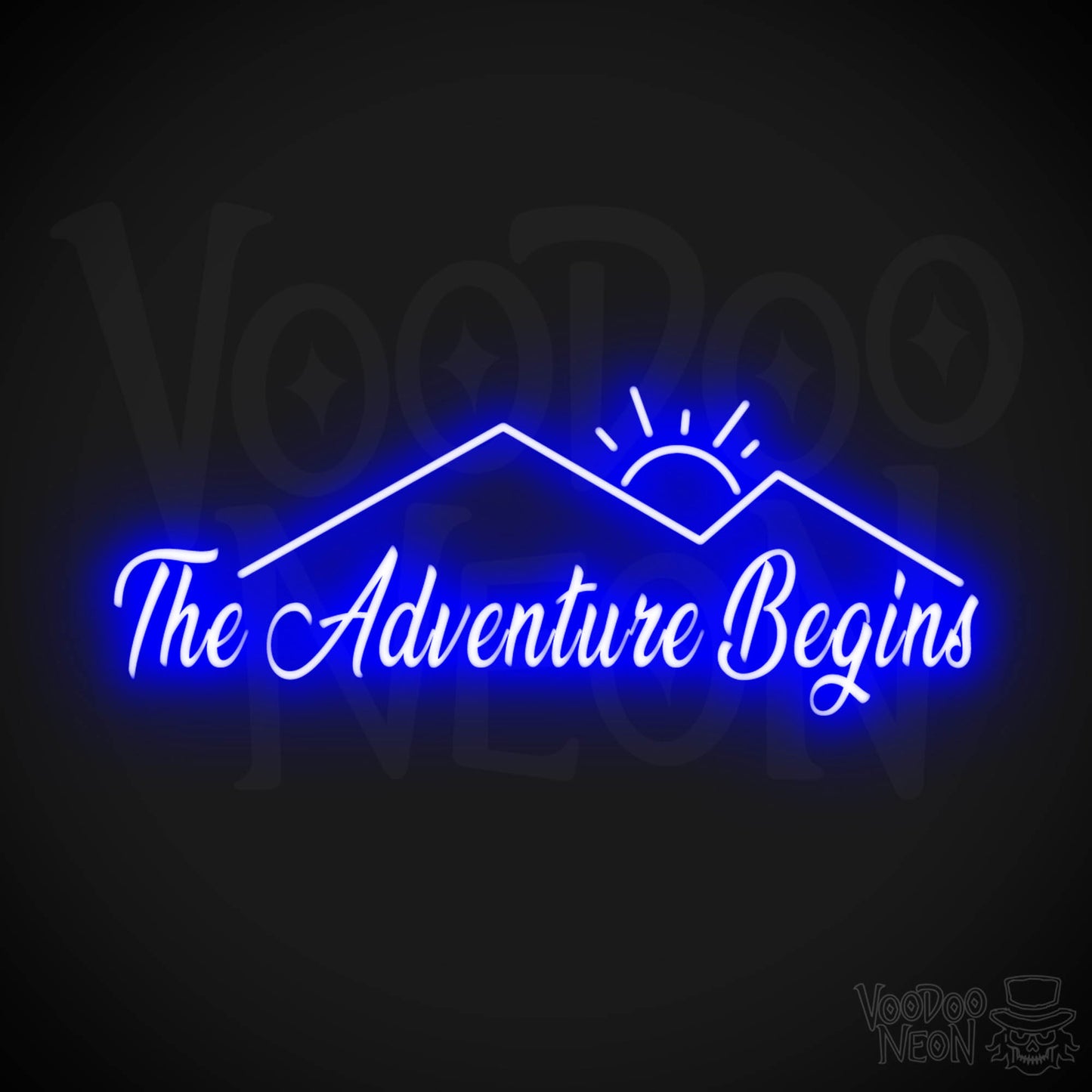 The Adventure Begins Neon Sign - Neon The Adventure Begins Sign - Color Dark Blue