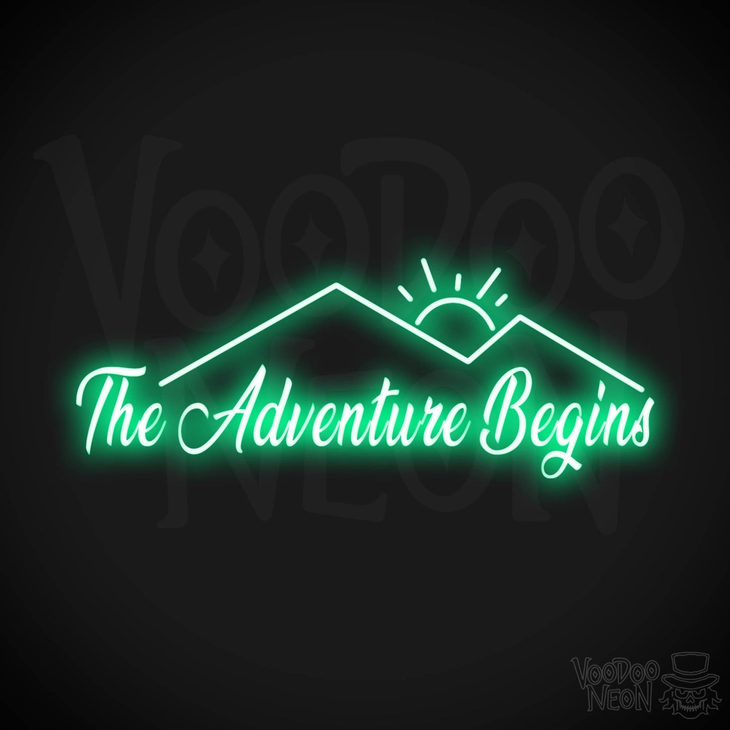 The Adventure Begins Neon Sign - Neon The Adventure Begins Sign - Color Green