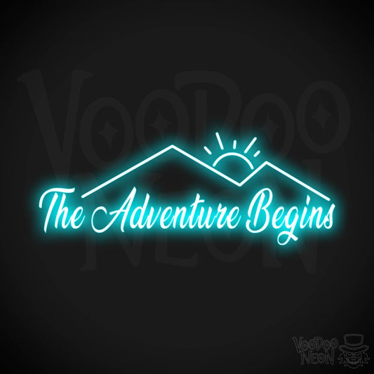 The Adventure Begins Neon Sign - Neon The Adventure Begins Sign - Color Ice Blue