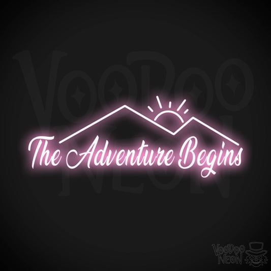 The Adventure Begins Neon Sign - Neon The Adventure Begins Sign - Color Light Pink