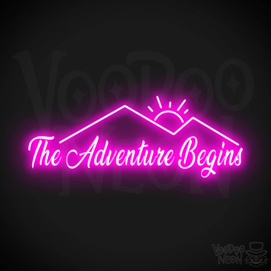 The Adventure Begins Neon Sign - Neon The Adventure Begins Sign - Color Pink