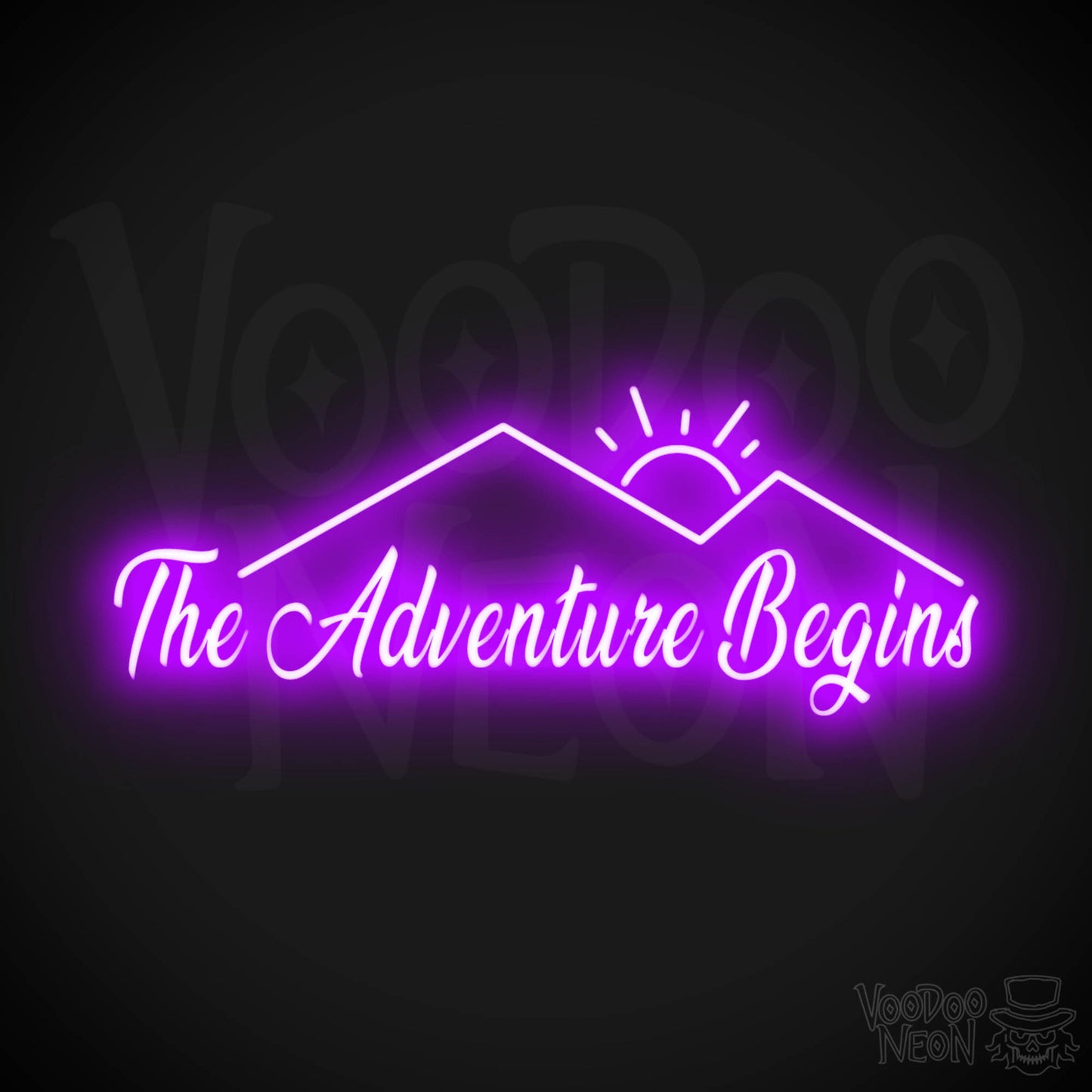 The Adventure Begins Neon Sign - Neon The Adventure Begins Sign - Color Purple