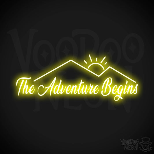 The Adventure Begins Neon Sign - Neon The Adventure Begins Sign - Color Yellow