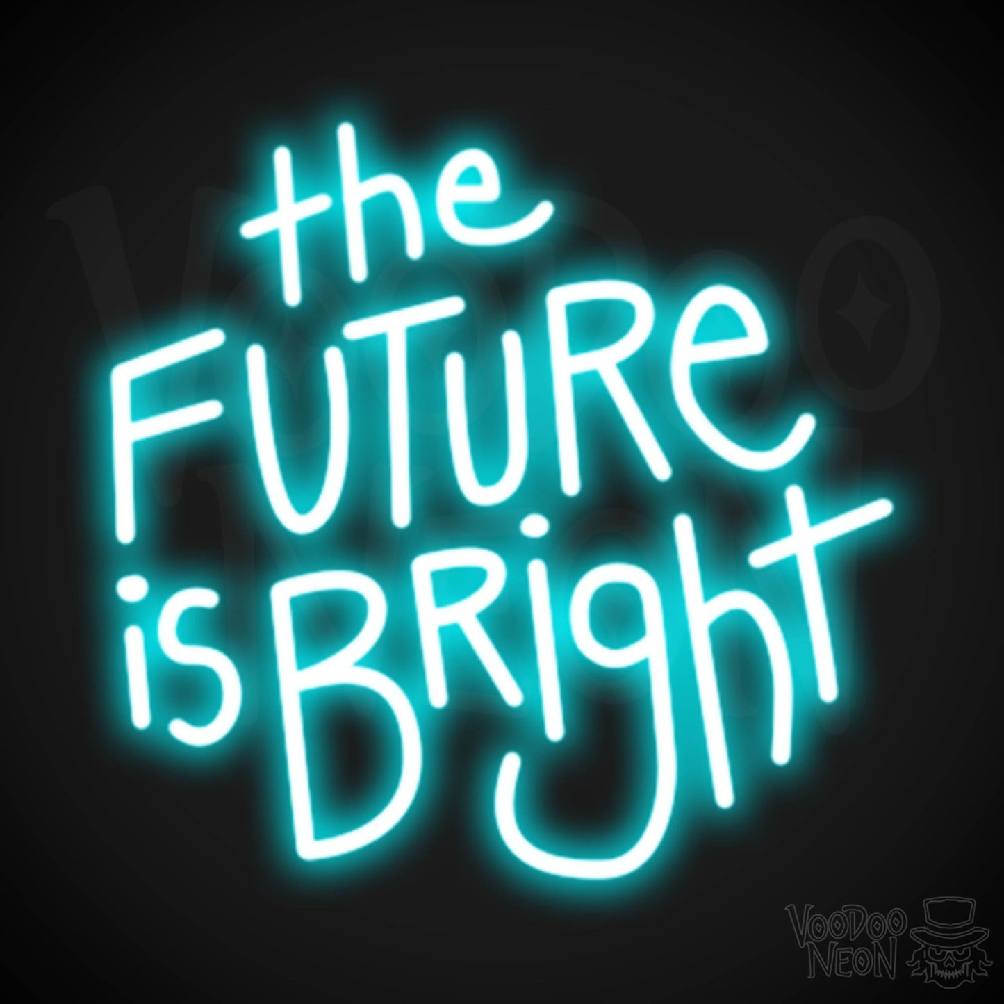 The Future Is Bright Neon Sign - Light Up Sign - Color Ice Blue