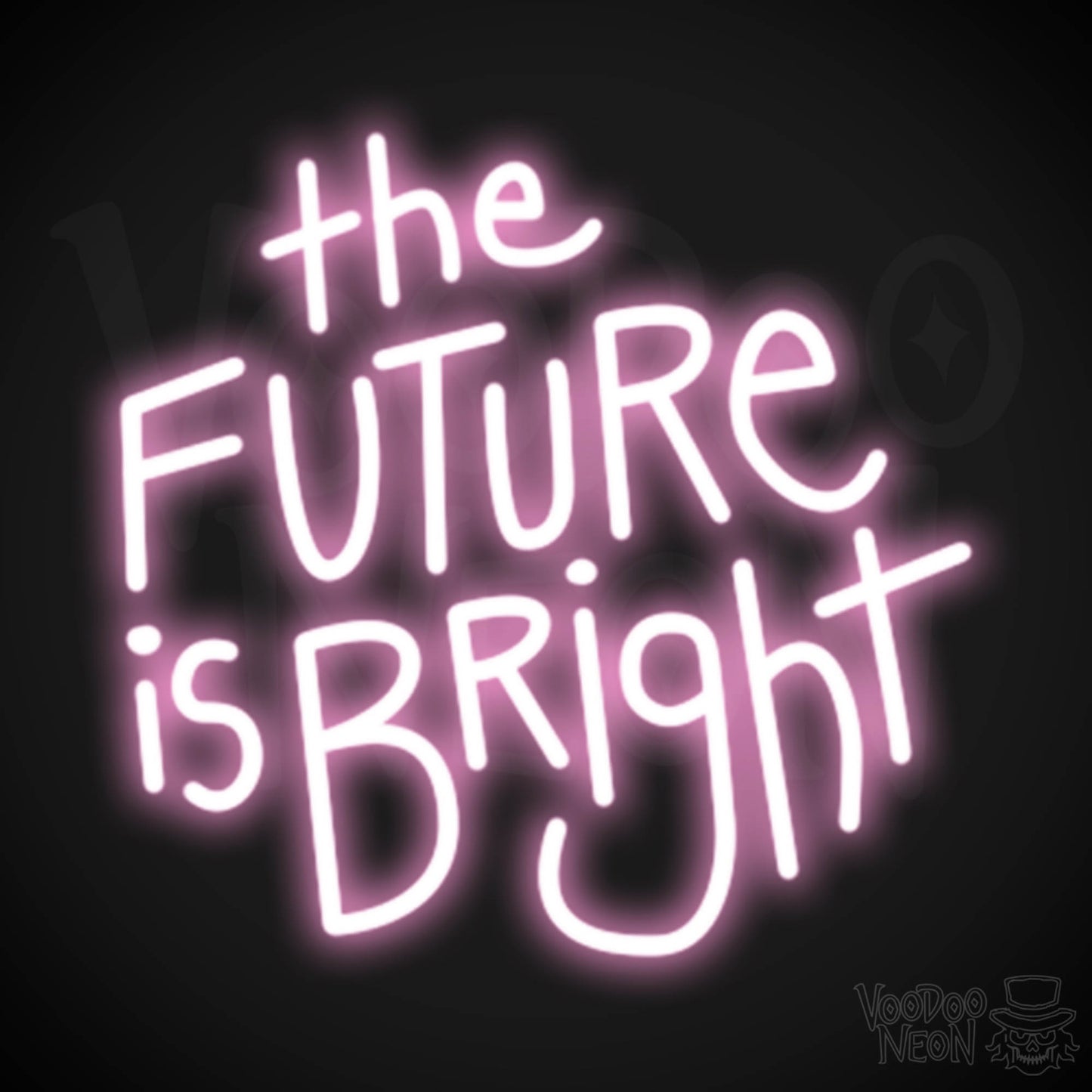 The Future Is Bright Neon Sign - Light Up Sign - Color Light Pink