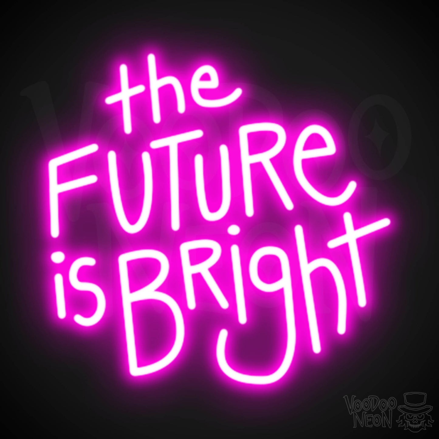 The Future Is Bright Neon Sign - Light Up Sign - Color Pink