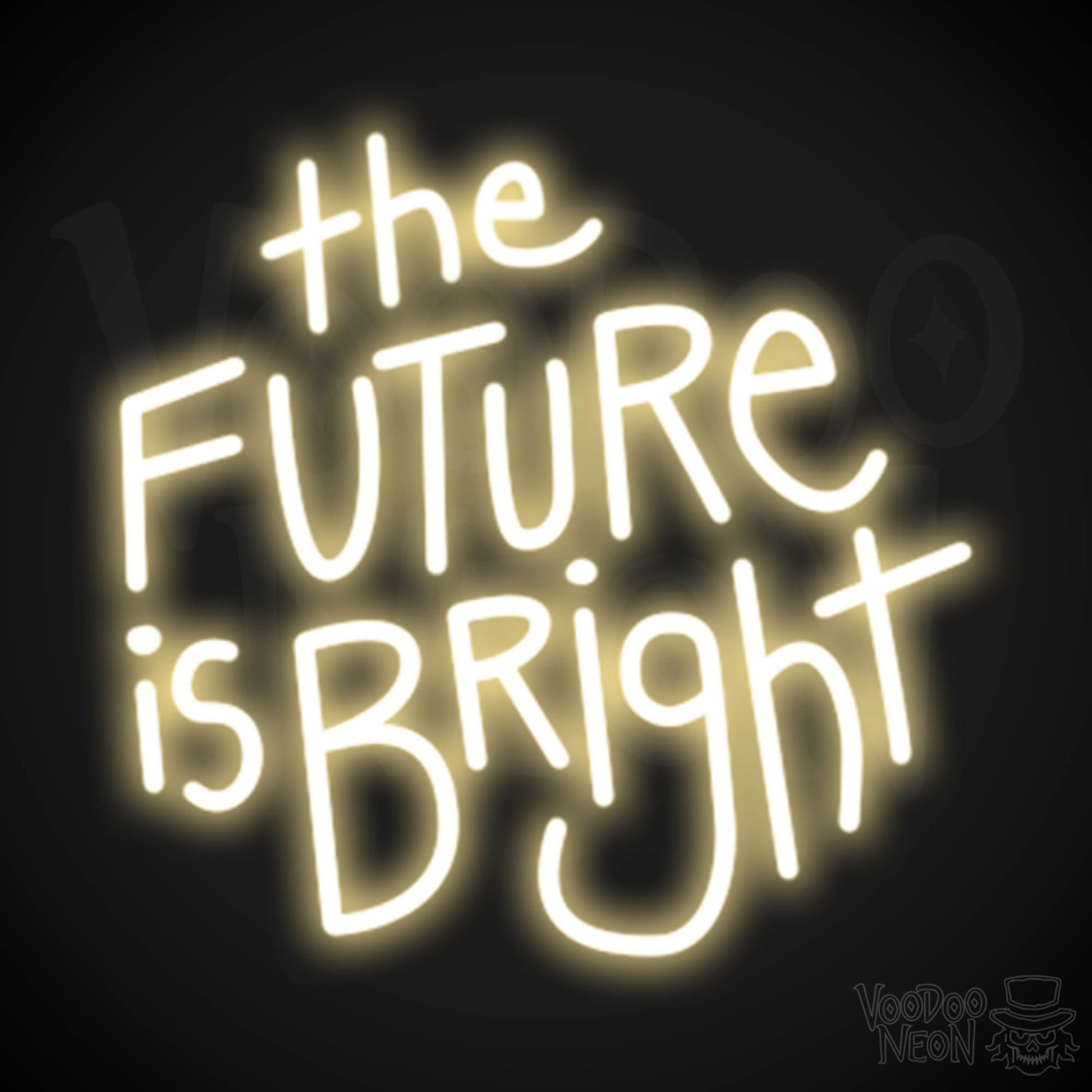 The Future Is Bright Neon Sign - Light Up Sign - Color Warm White