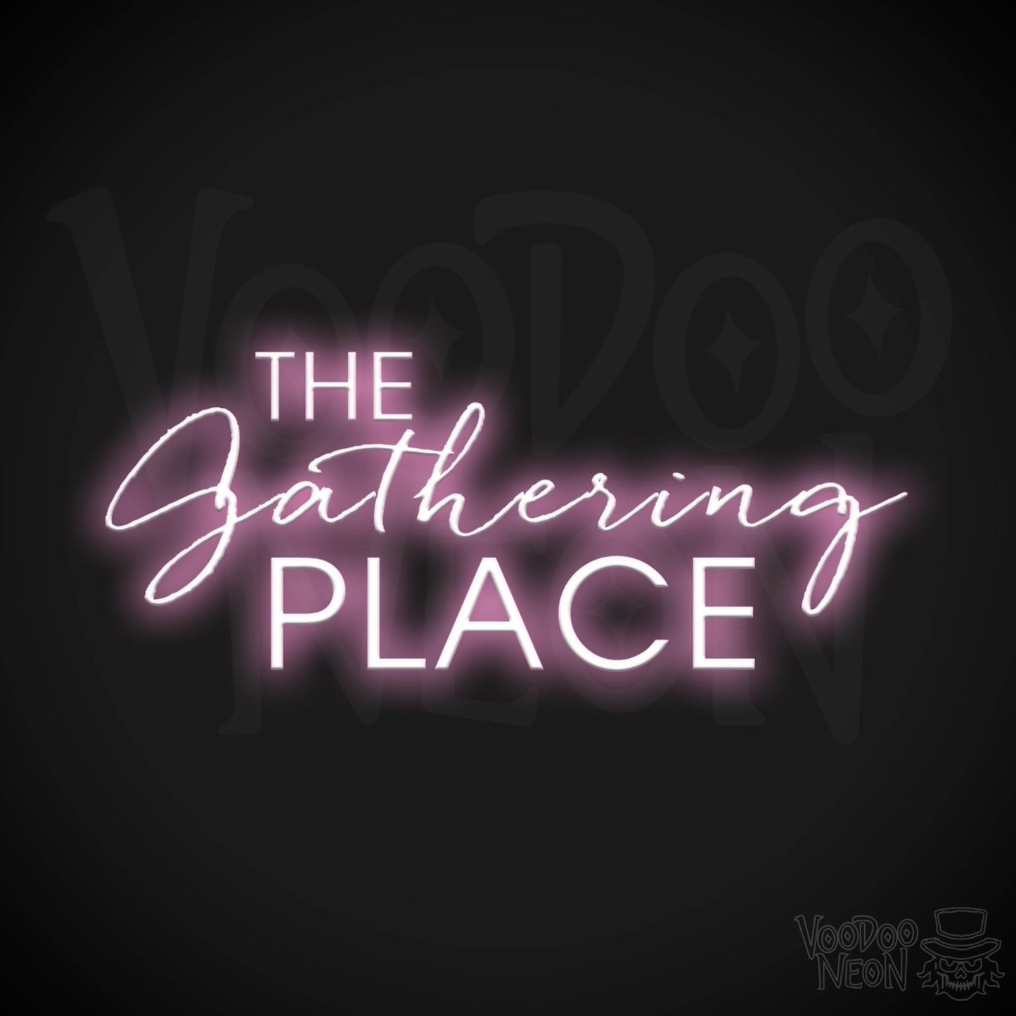 The Gathering Place Neon Sign - Neon The Gathering Place Sign - Wall Art - Color Light Pink