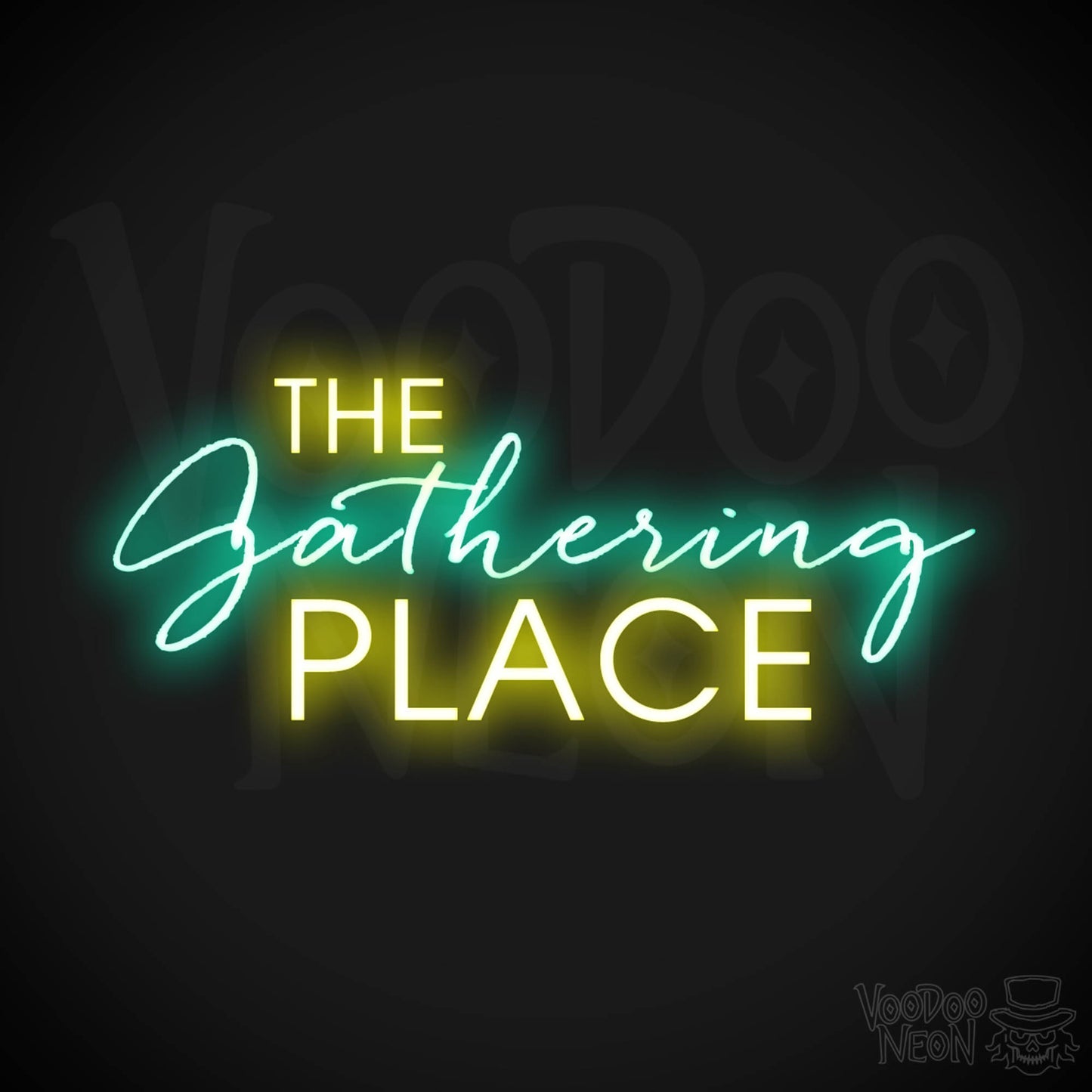 The Gathering Place Neon Sign - Neon The Gathering Place Sign - Wall Art - Color Multi-Color